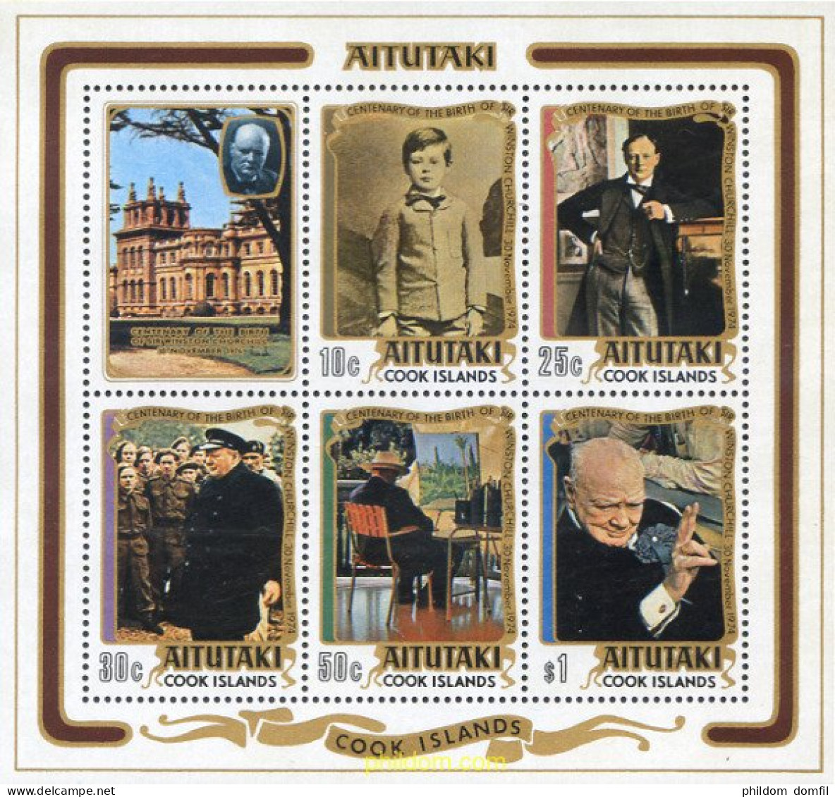 53582 MNH AITUTAKI 1974 100 ANIVERSARIO DE WINSTON CHURCHILL - Sir Winston Churchill