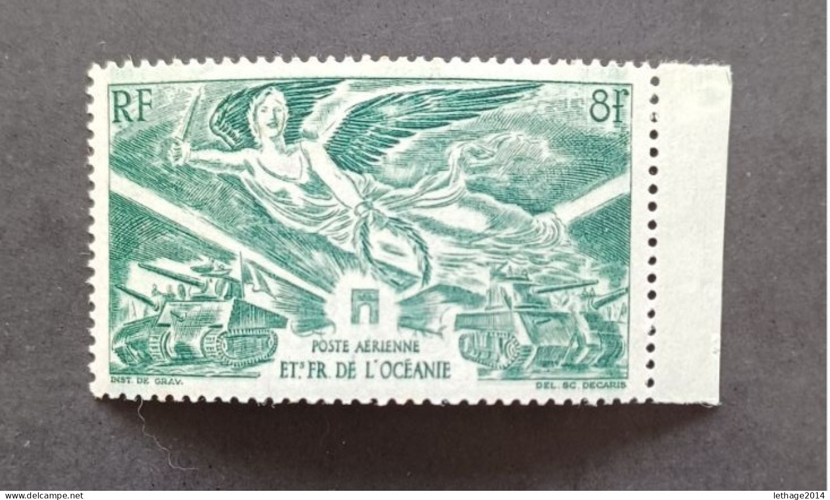 FRANCE COLONIE 1946 ANNIVERSAIRE DE LA VICTOIRE TYPES TIMBRES AERIENS OCEANIE CAT YVERT N. 18 MNH - 1946 Anniversaire De La Victoire