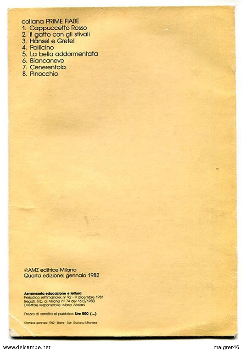 LIBRO FAVOLA POLLICINO EDIZIONE AMZ MILANO ANNO 1982 - Novelle, Racconti