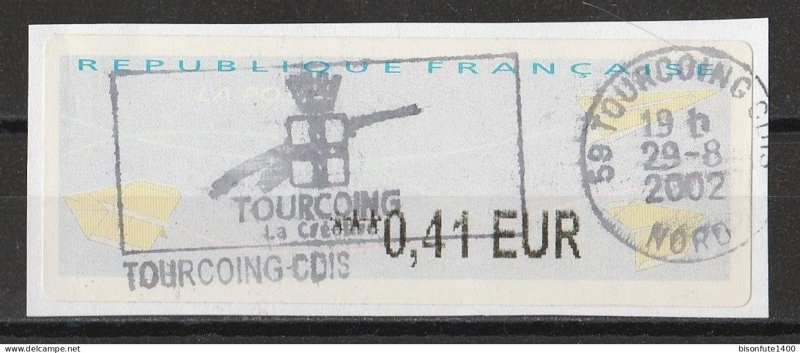 France 2002 : Vignette Type "Avions En Papier" : Tourcoing ( Voir Photo ). - 2000 Type « Avions En Papier »