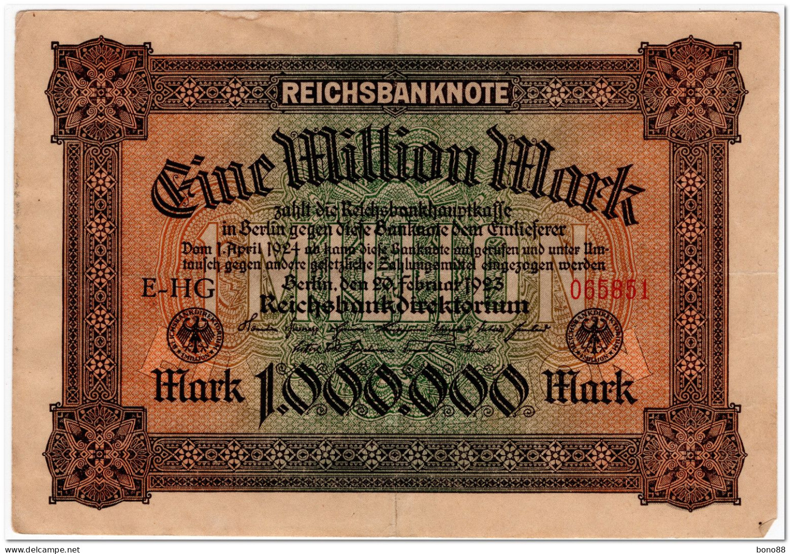 GERMANY,1000000 MARK,1923,P.86,VF - 100.000 Mark