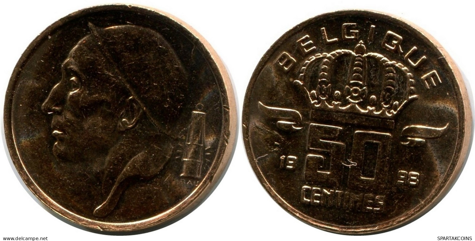 50 CENTIMES 1998 FRENCH Text BELGIQUE BELGIUM Pièce UNC #M10014.F - 50 Cents