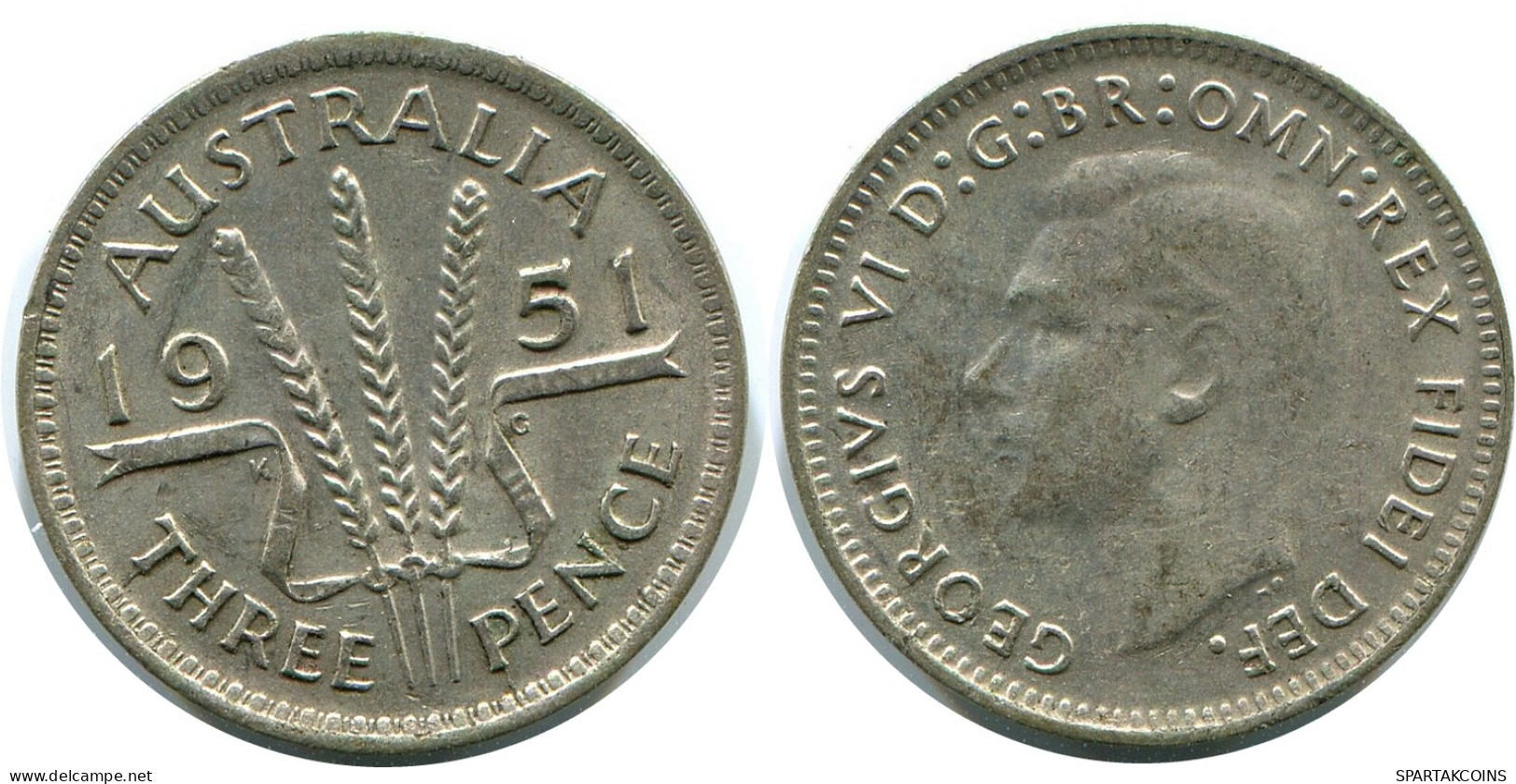 3 PENCE 1951 AUSTRALIA I PLATA Moneda #AZ165.E - Threepence