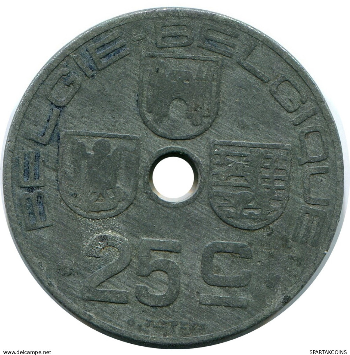 25 CENTIMES 1944 FRENCH Text BÉLGICA BELGIUM Moneda #BA422.E - 25 Cents