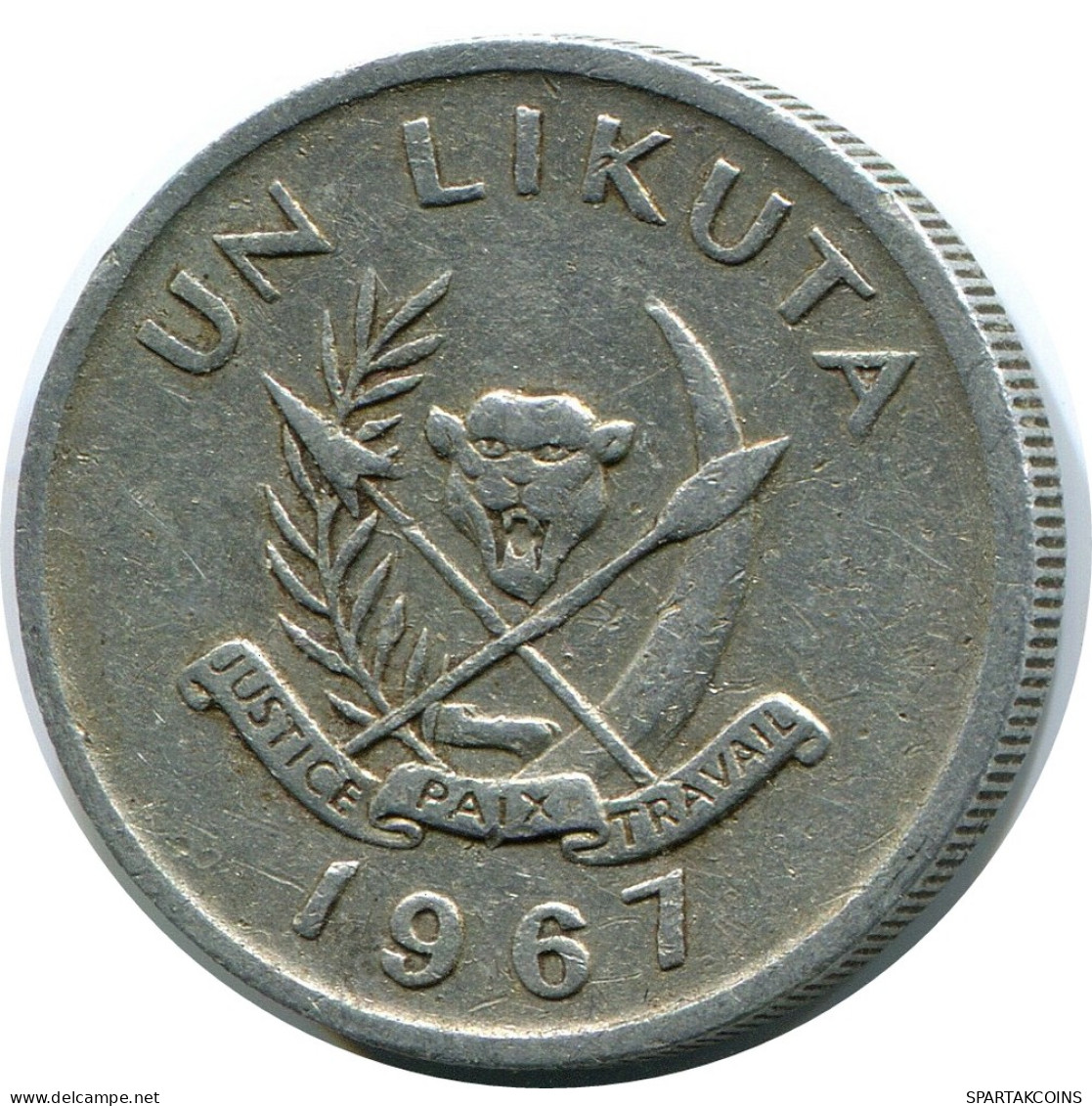 1 LIKUTA 1967 CONGO Moneda #AP853.E - Congo (Democratische Republiek 1964-70)