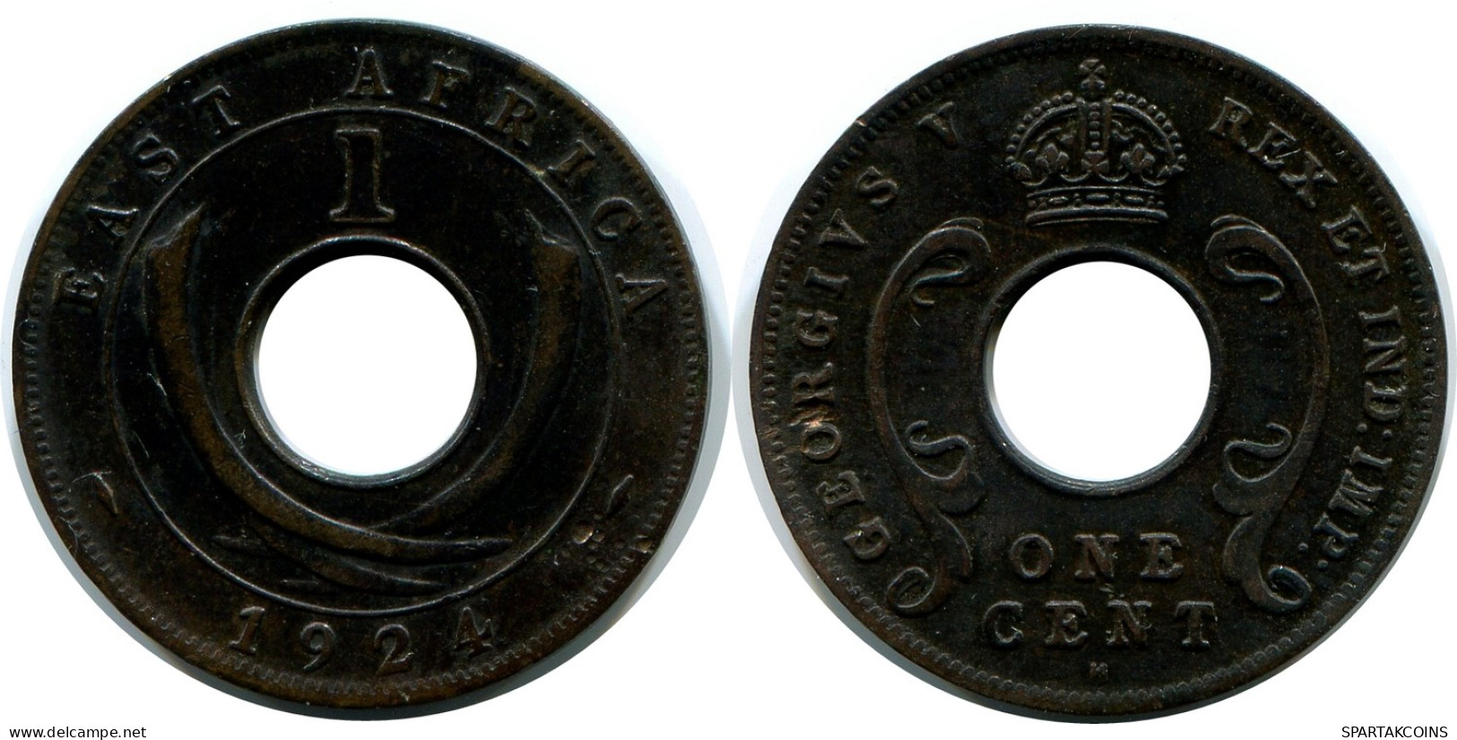 1 CENT 1924 ÁFRICA ORIENTAL EAST AFRICA Moneda #AP870.E - Britische Kolonie