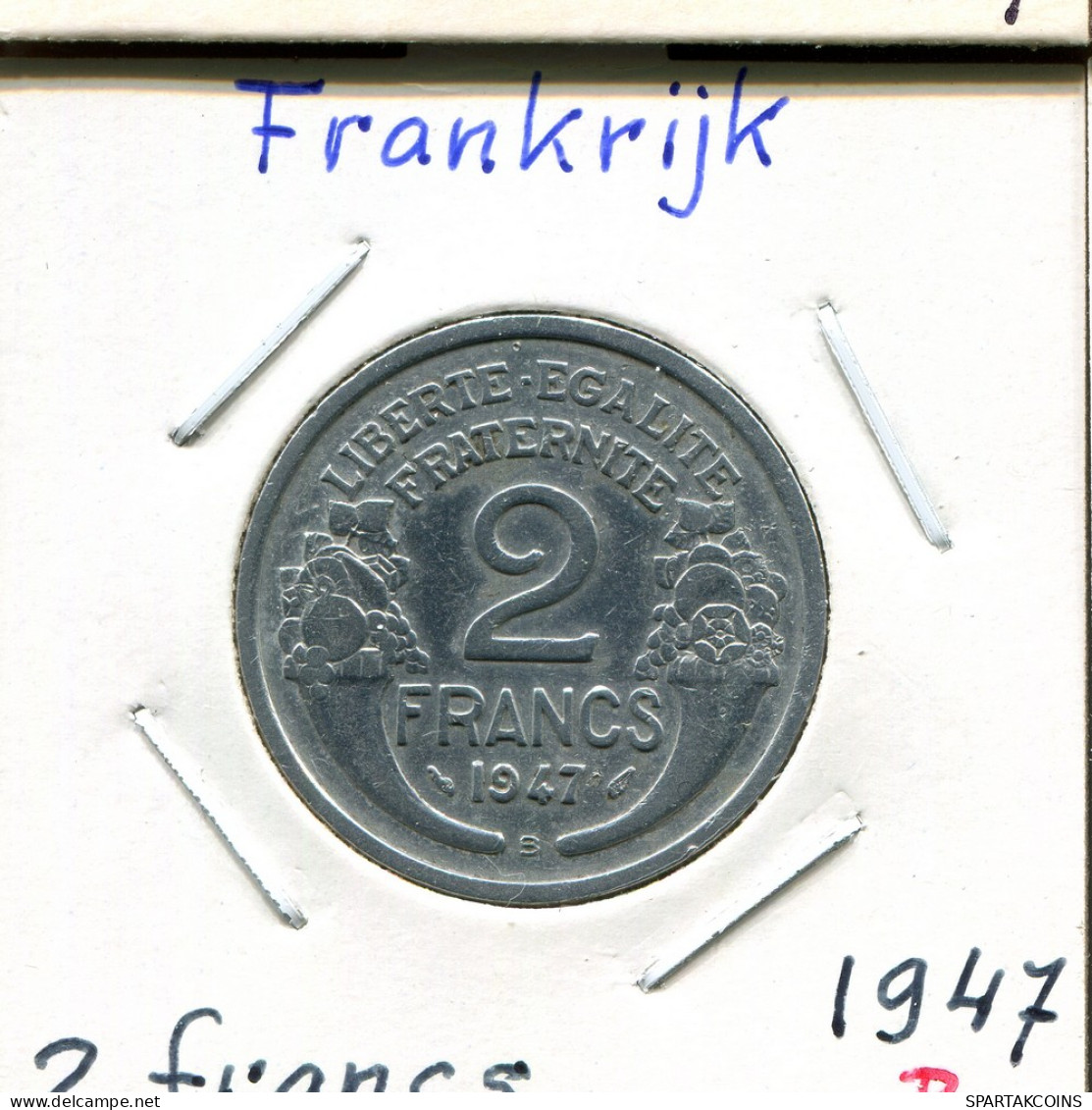 2 FRANCS 1947 B FRANCIA FRANCE Moneda #AM346.E - 2 Francs