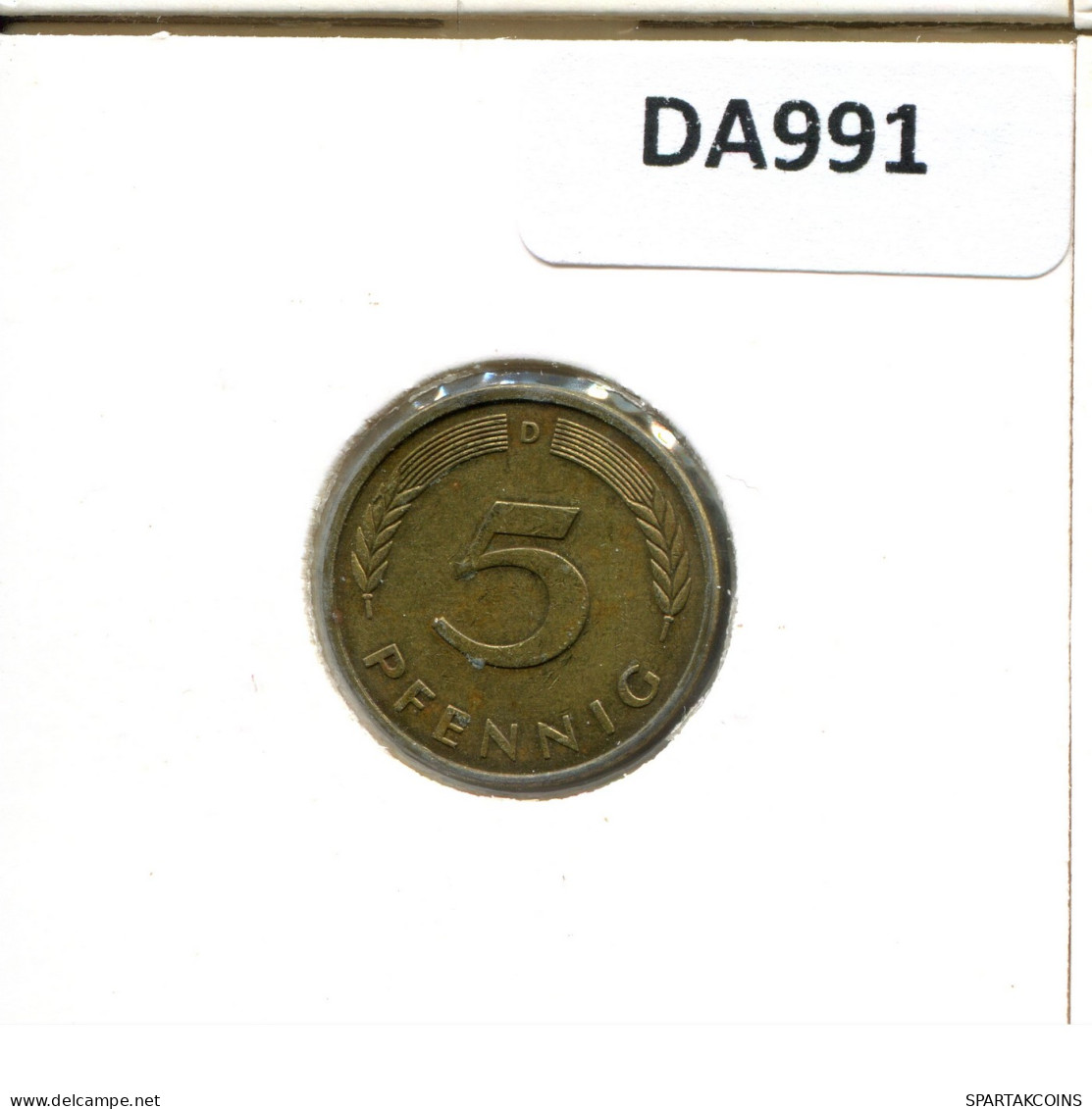 5 PFENNIG 1982 D WEST & UNIFIED GERMANY Coin #DA991.U - 5 Pfennig