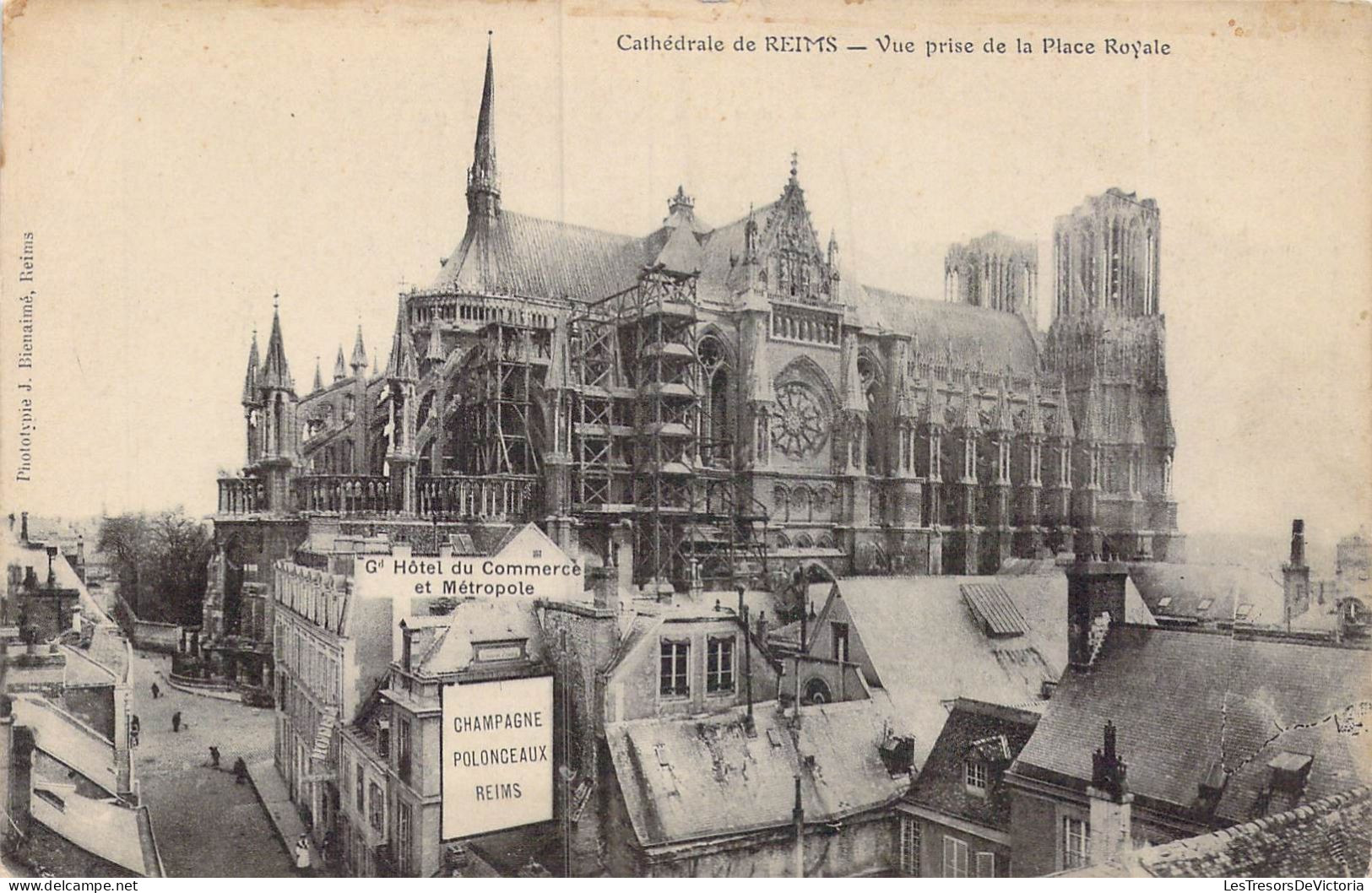 FRANCE - 51 - Cathédrale De Reims - Vue Prise De La Place Royale - Carte Postale Ancienne - Reims