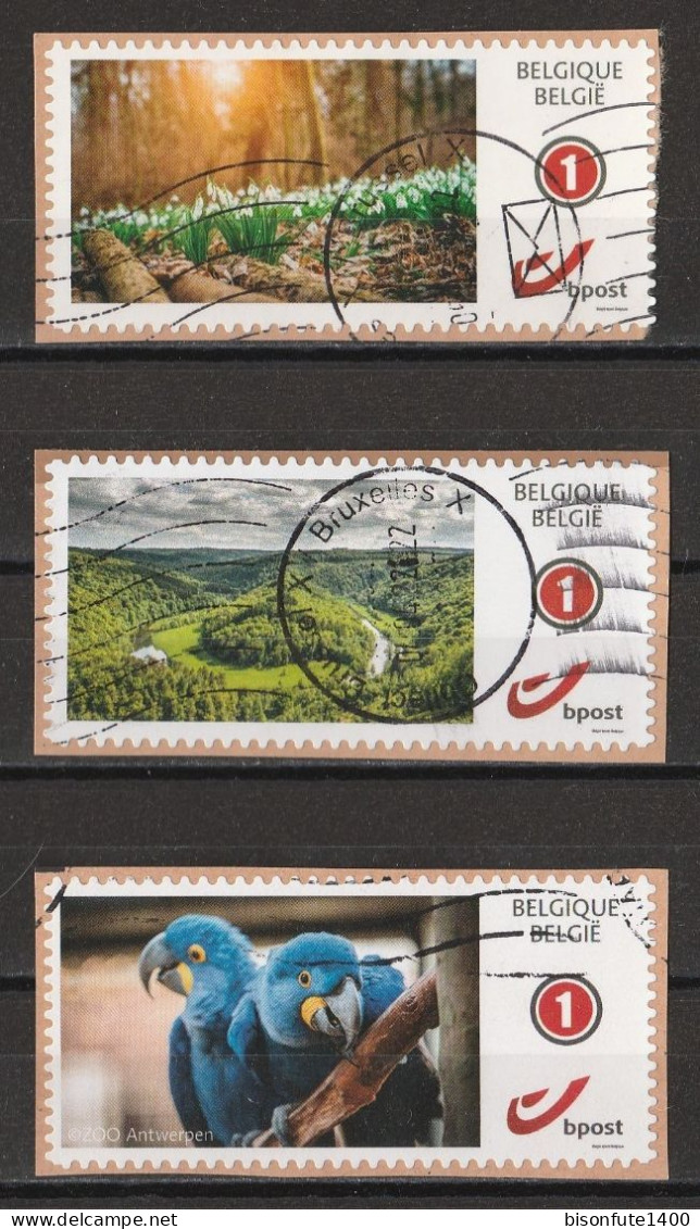 Lot De 3 Timbres Personnalisés DUOSTAMPS Belgique Oblitérés ( Voir Photos ). - Usati