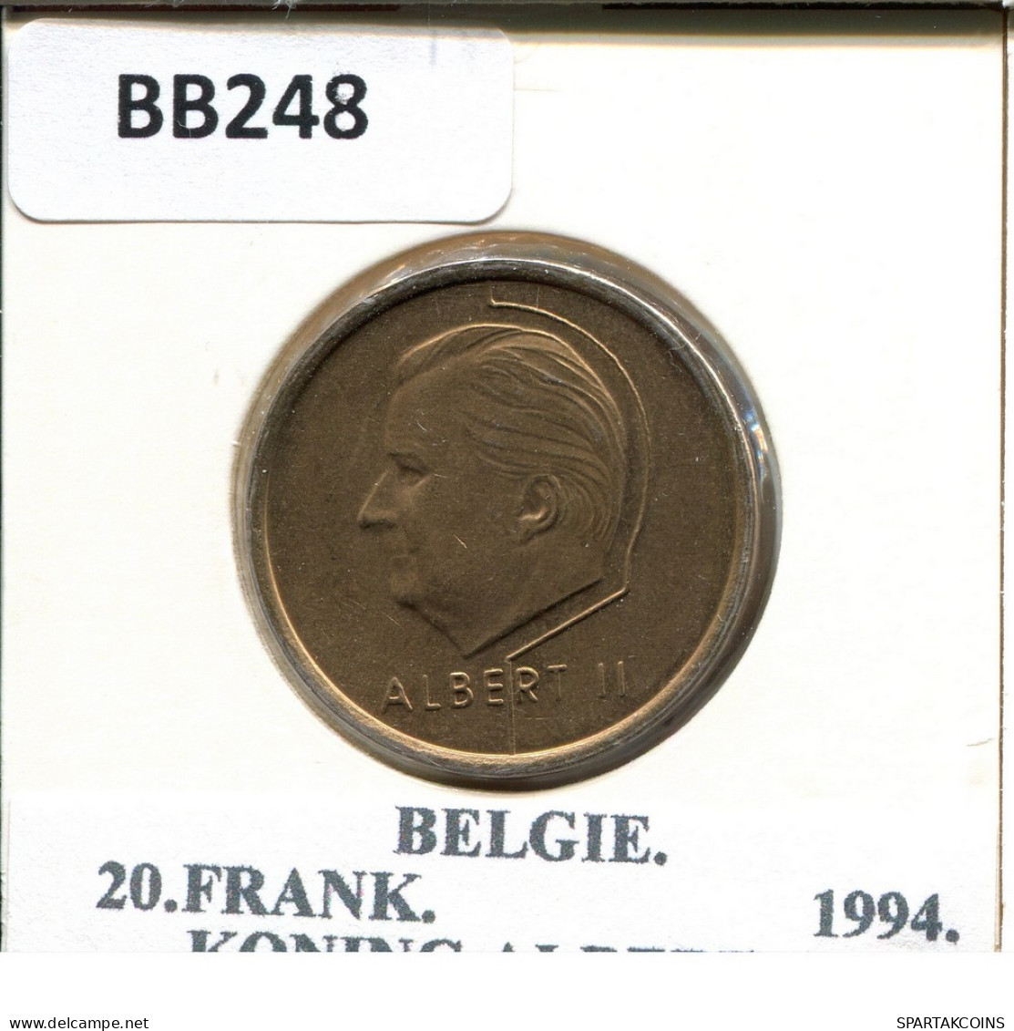 20 FRANCS 1994 DUTCH Text BELGIQUE BELGIUM Pièce #BB248.F - 20 Frank