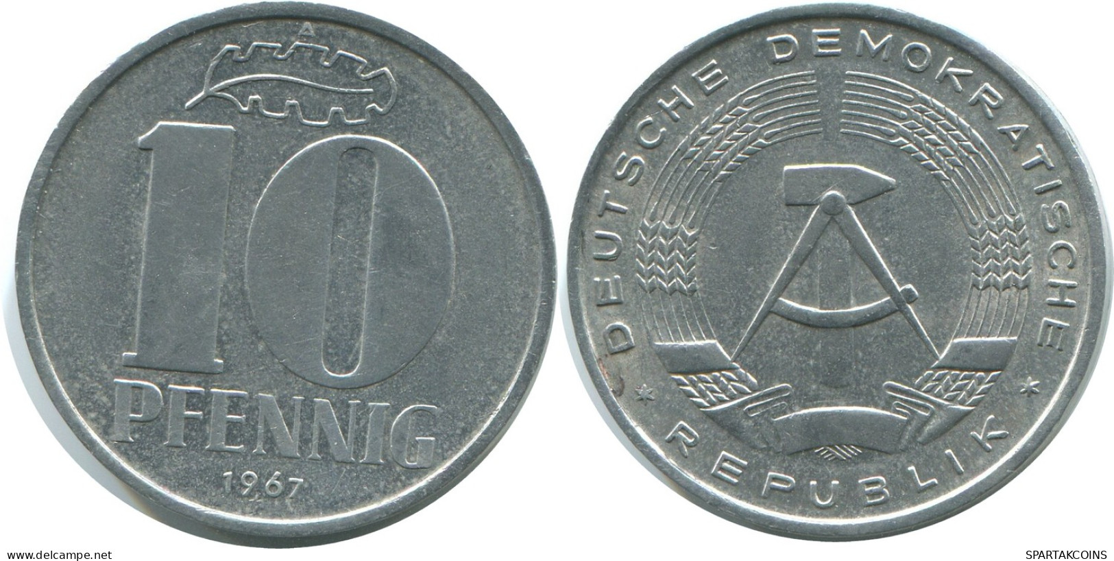 10 PFENNIG 1967 A DDR EAST ALEMANIA Moneda GERMANY #AE095.E - 10 Pfennig