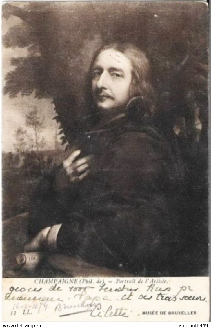 Musée De BRUXELLES - Phil. De CHAMPAIGNE - Portrait De L'Artiste - Oblitération De 1910 - Musées