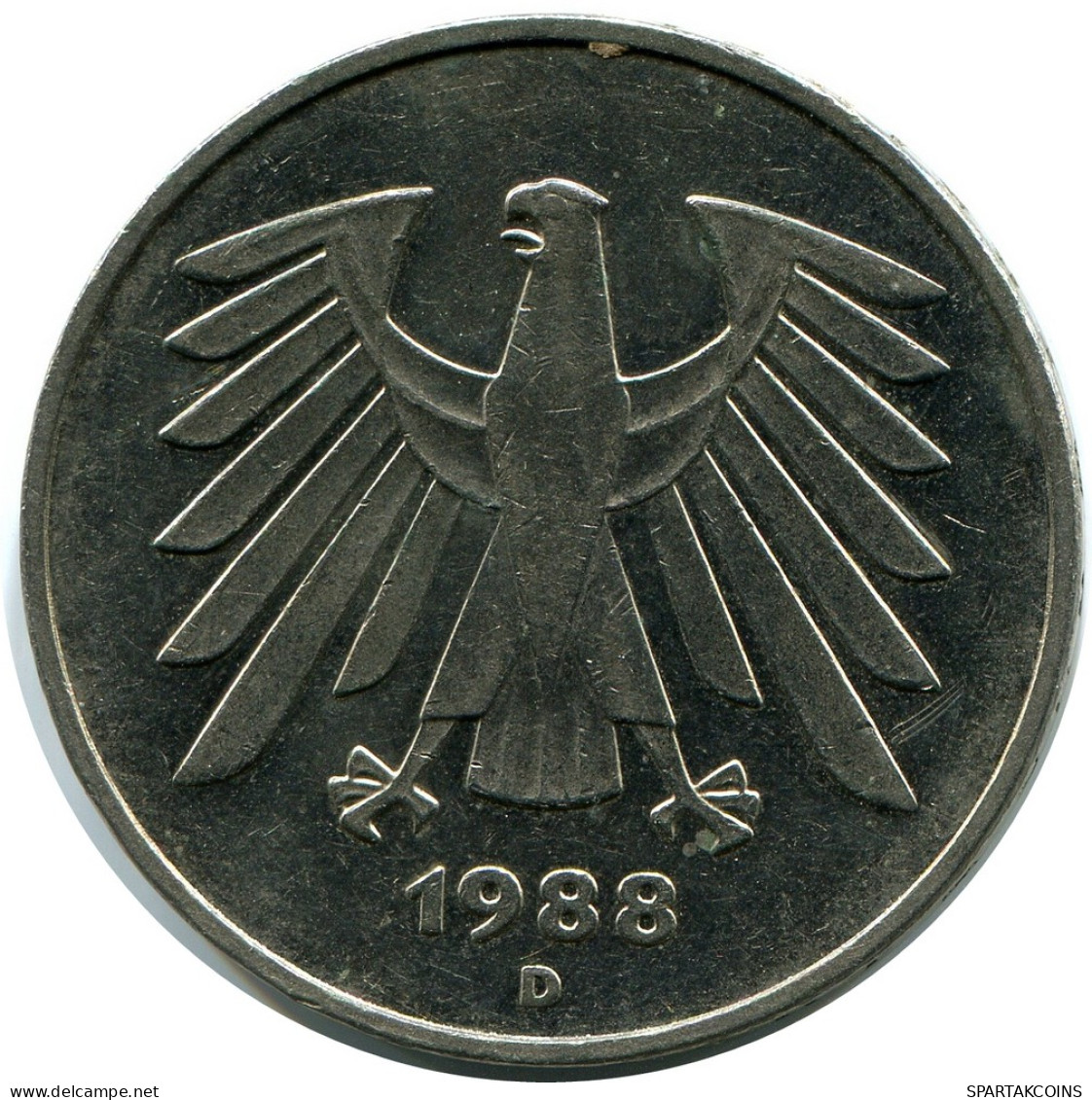 5 DM 1988 D BRD ALEMANIA Moneda GERMANY #AZ484.E - 5 Mark