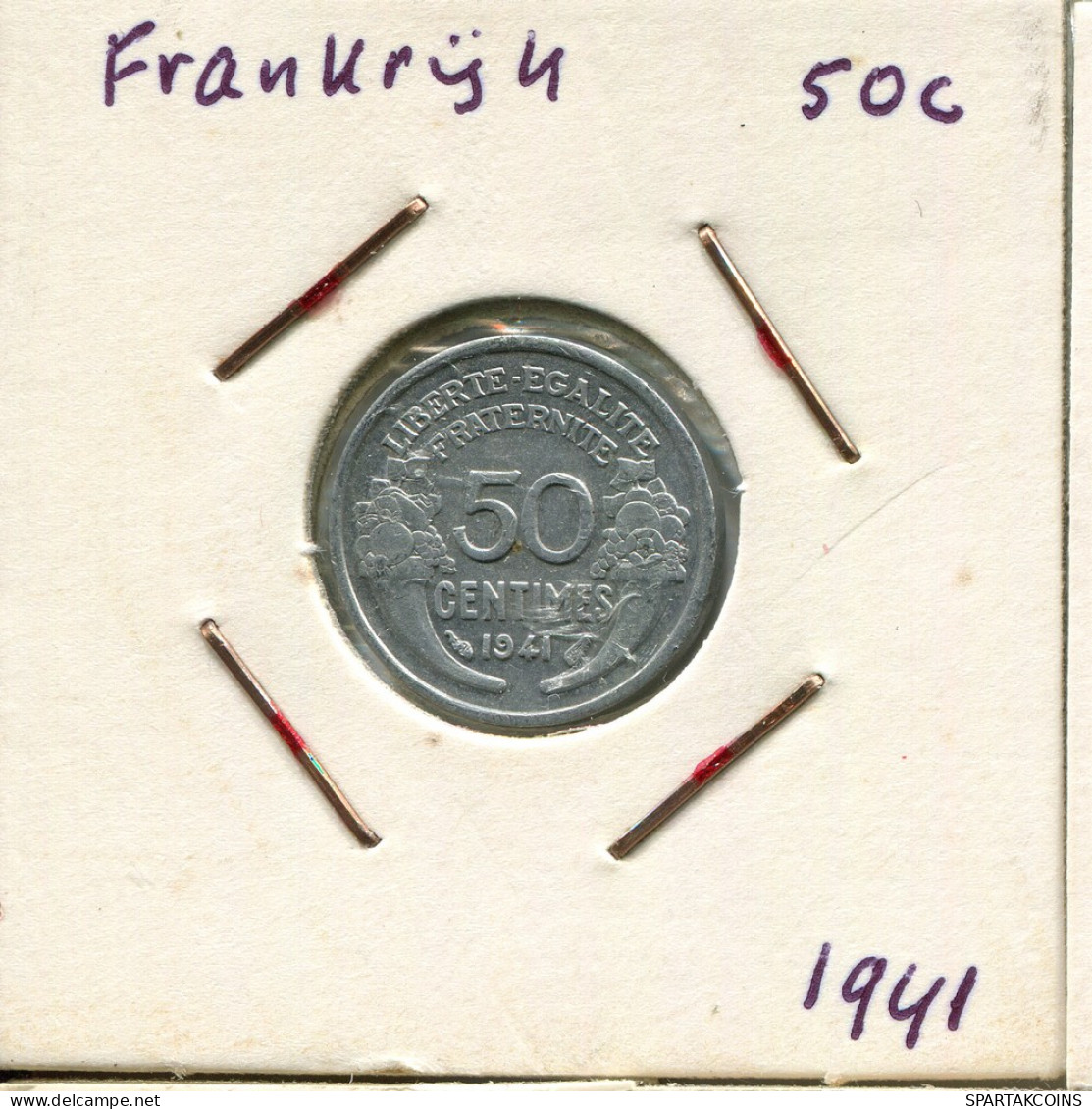 50 CENTIMES 1941 FRANCE French Coin #AM906 - 50 Centimes