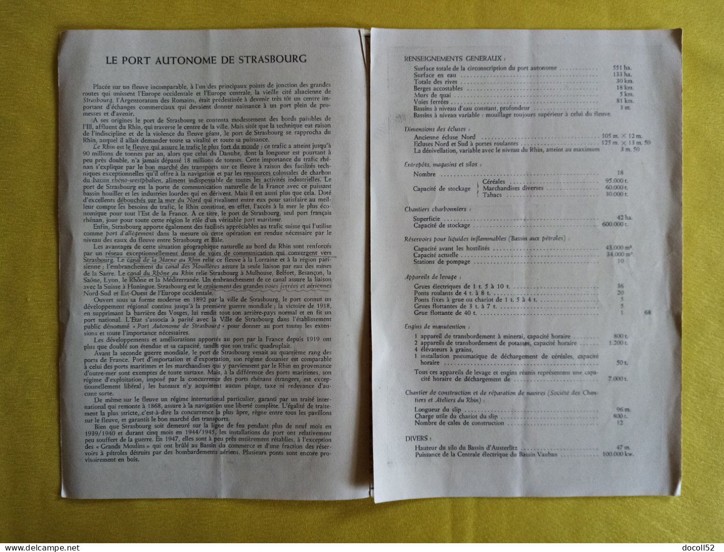 PORT AUTONOME DE STRASBOURG DEPLIANT 4 FEUILLETS ILLUSTRE PAR ERNEST SCHMITT - Autres Plans