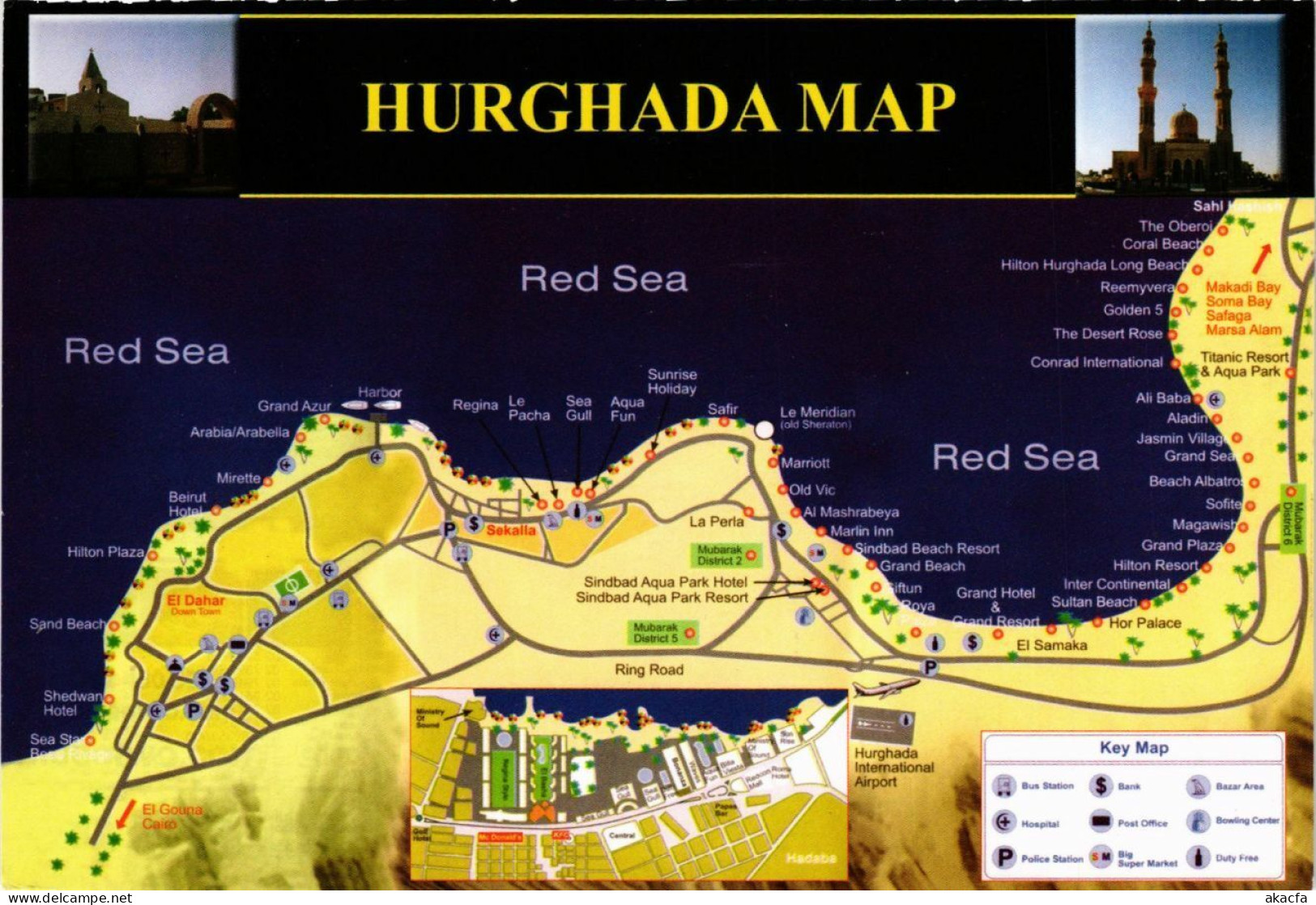 CPM Hurghada Map EGYPTE (850311) - Hurgada