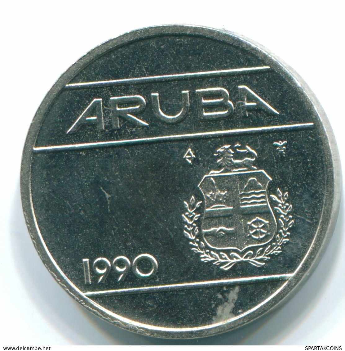 25 CENTS 1990 ARUBA (NEERLANDÉS NETHERLANDS) Nickel Colonial Moneda #S13636.E - Aruba