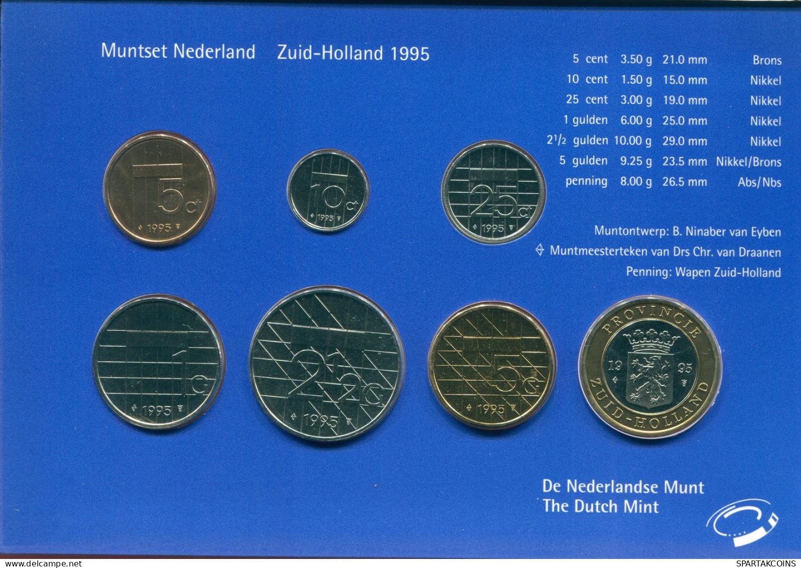 NEERLANDÉS NETHERLANDS 1995 MINT SET 6 Moneda + MEDAL #SET1123.4.E - Mint Sets & Proof Sets