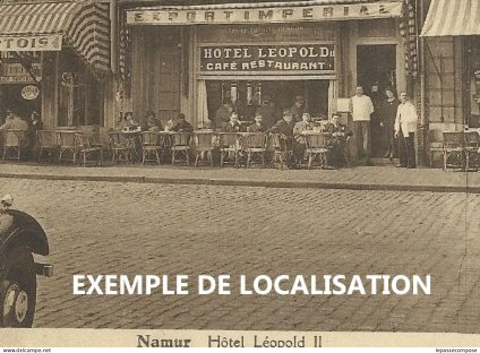 INEDIT NAMUR - HOTEL LEOPOLD II - CAFE RESTAURANT - OFFICIERS ET SOLDAT ALLEMANDS DE LA WEHRMARCHT EN TERRASSE VERS 1940 - Leuven