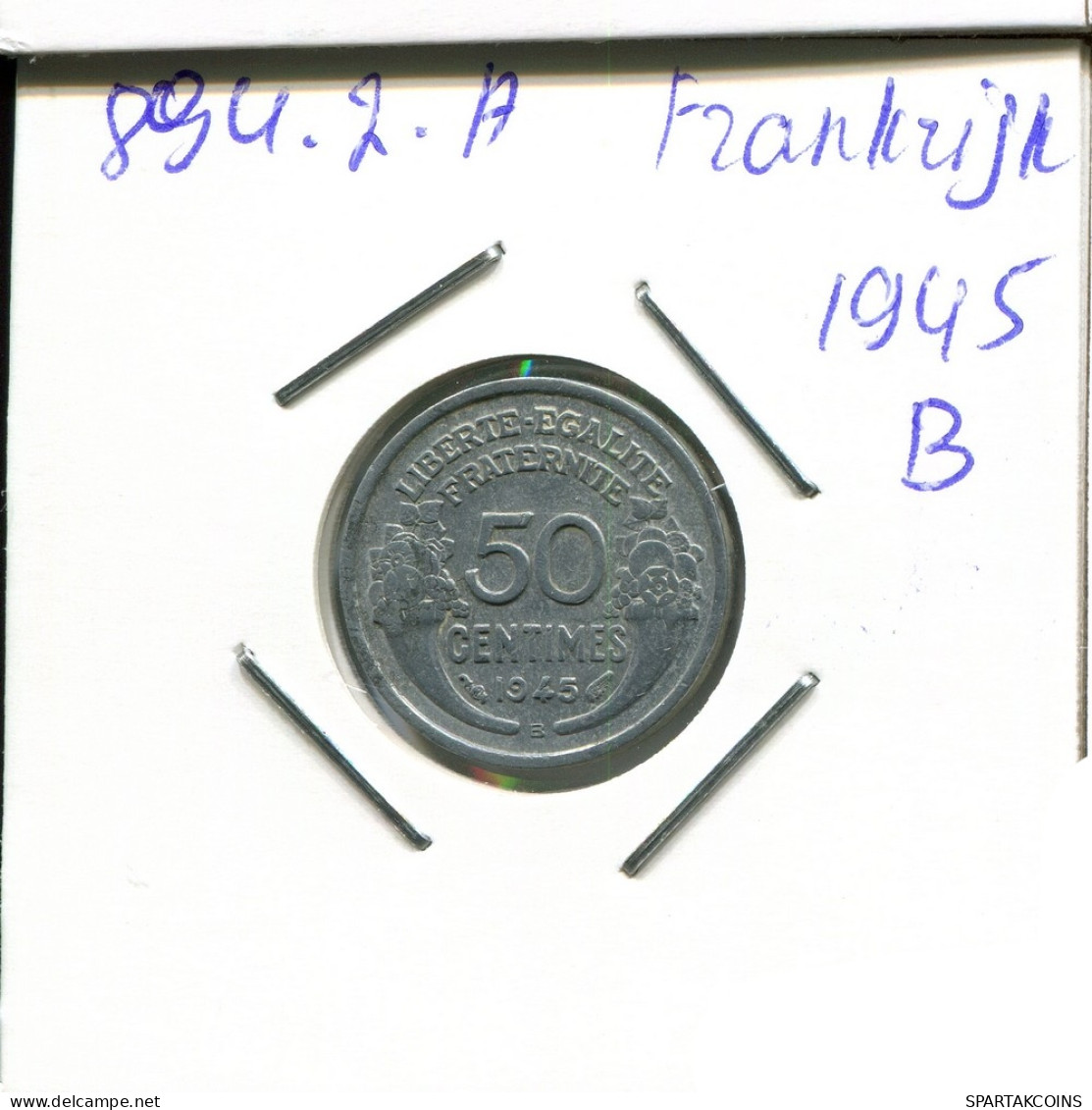 50 CENTIMES 1945 FRANCE Pièce Française #AN224.F - 50 Centimes