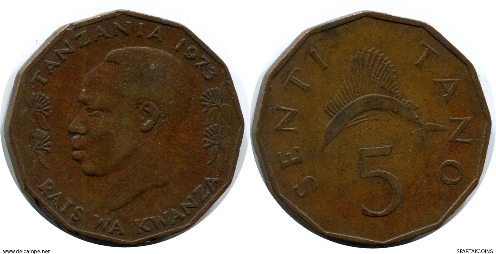 5 SENTI 1973 TANZANIA Moneda #AP944.E - Tansania