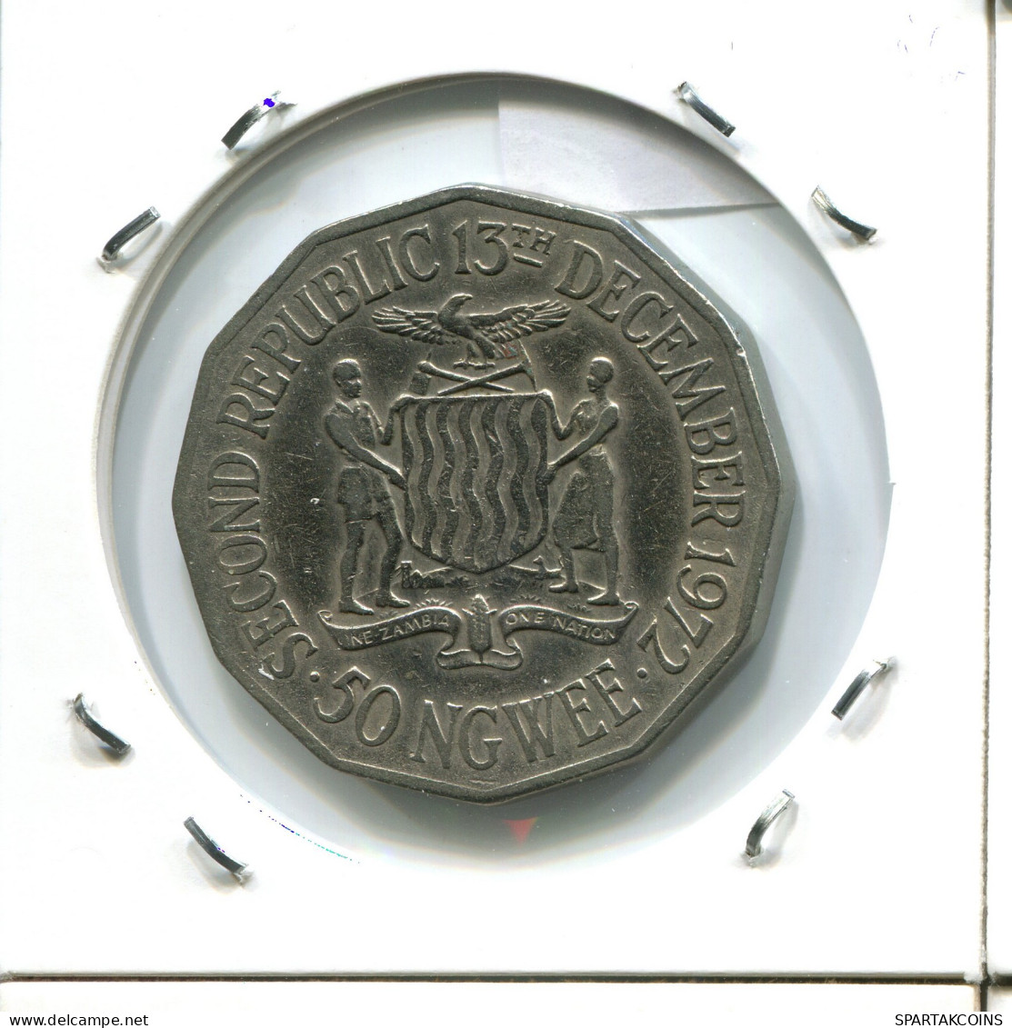 50 NGWEE 1972 ZAMBIA Moneda #AR267.E - Zambia