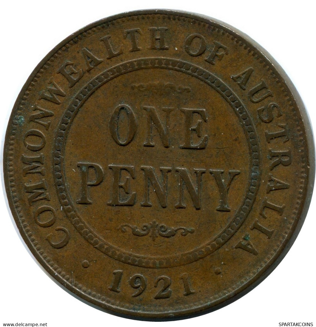 1 PENNY 1921 AUSTRALIEN AUSTRALIA Münze #AX358.D - Penny