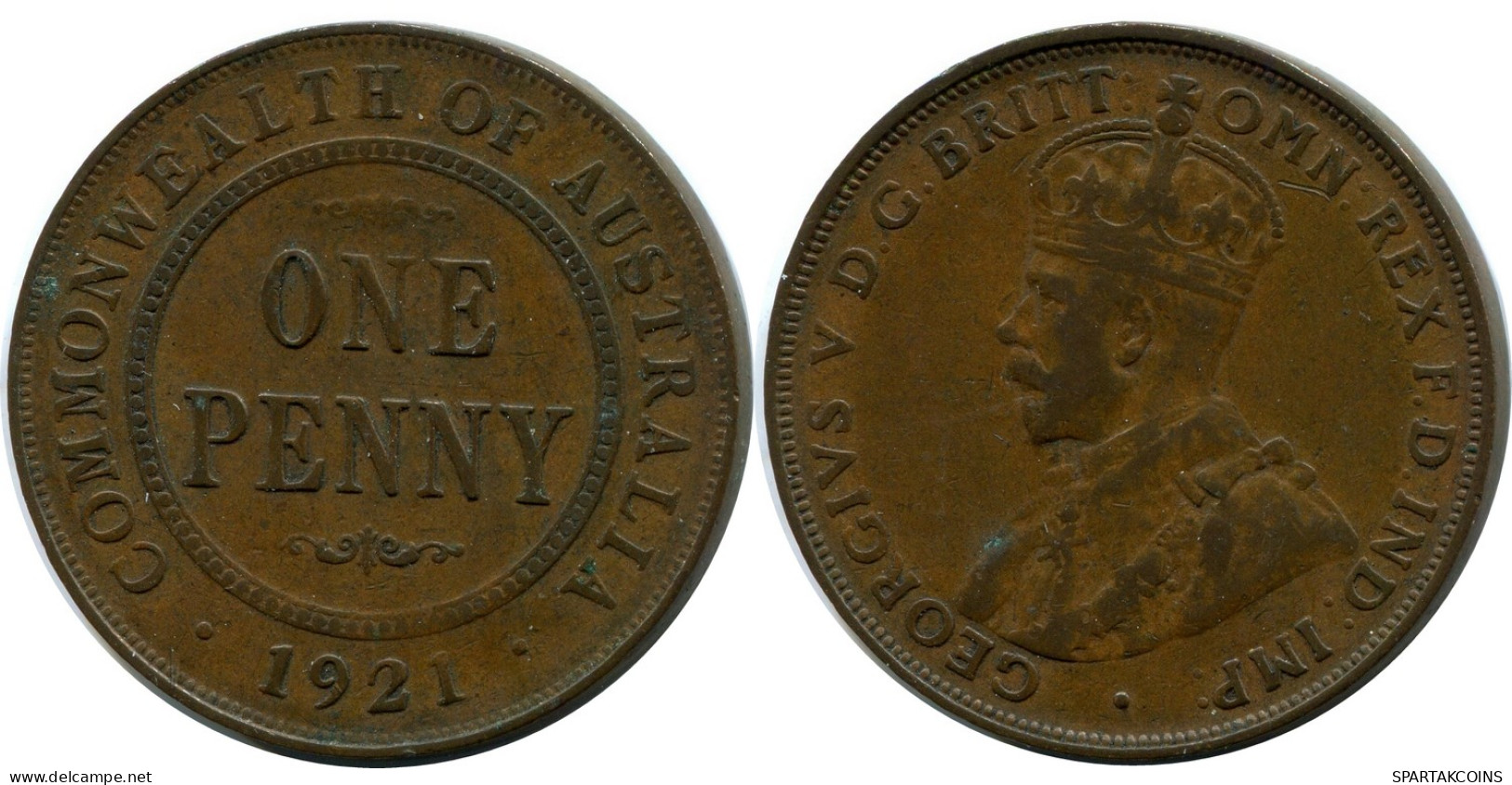 1 PENNY 1921 AUSTRALIEN AUSTRALIA Münze #AX358.D - Penny
