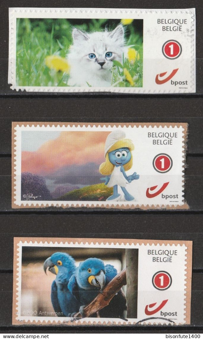 Lot De 3 Timbres Personnalisés DUOSTAMPS Belgique Oblitérés ( Voir Photos ). - Gebraucht