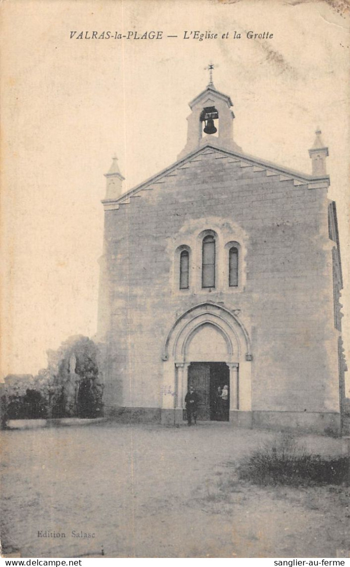 CPA 34 VALRAS LA PLAGE EGLISE ET GROTTE - Andere & Zonder Classificatie