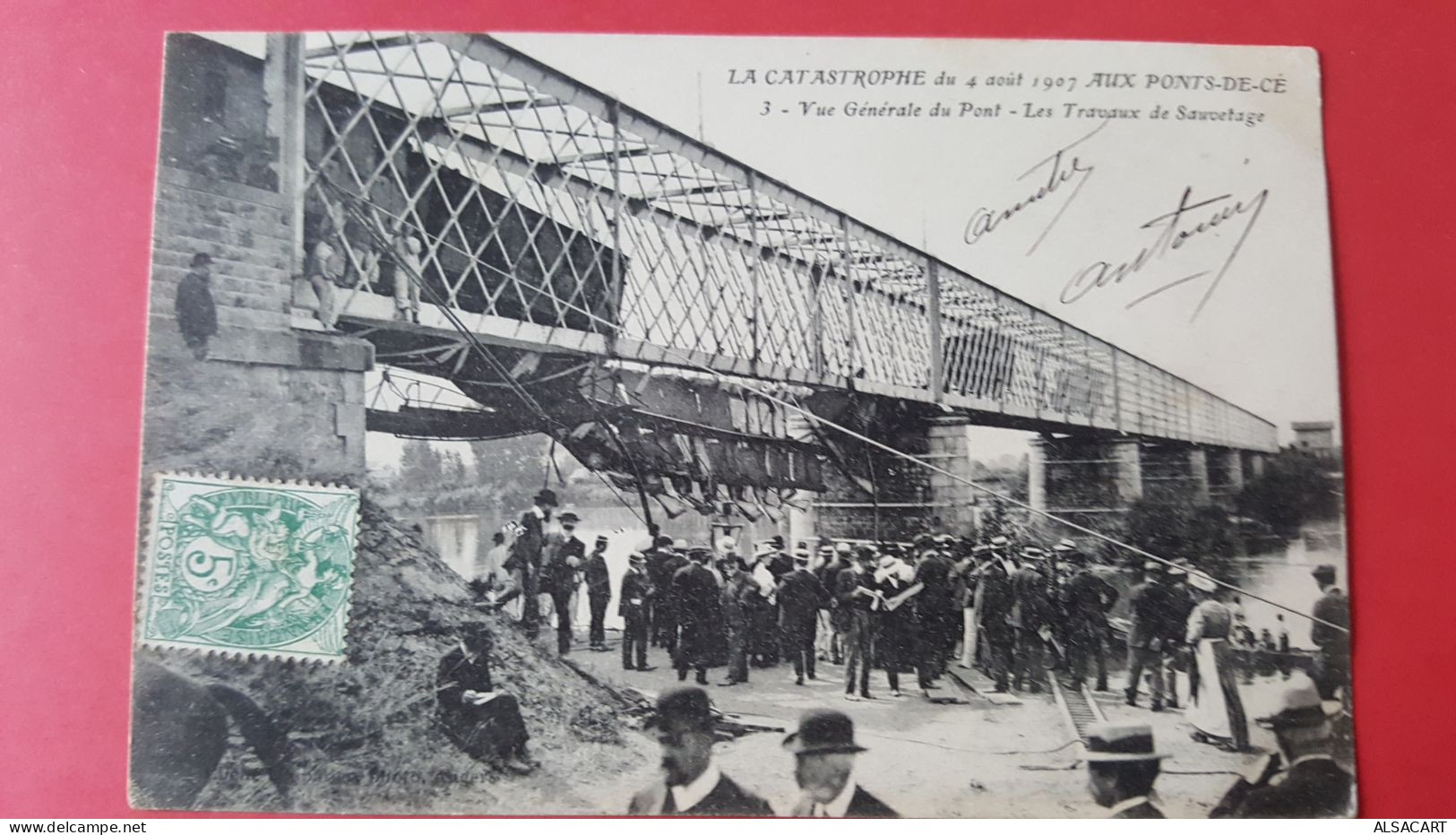 3 . La Catastrophe Aux Pont De Cé, 1907 , Travaux De Sauvetage - Les Ponts De Ce