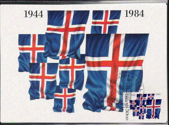 ISLANDE CARTE MAXIMUM NUM YVERT  570 ANNIVERSAIRE DE LA REPUBLIQUE - Cartoline Maximum