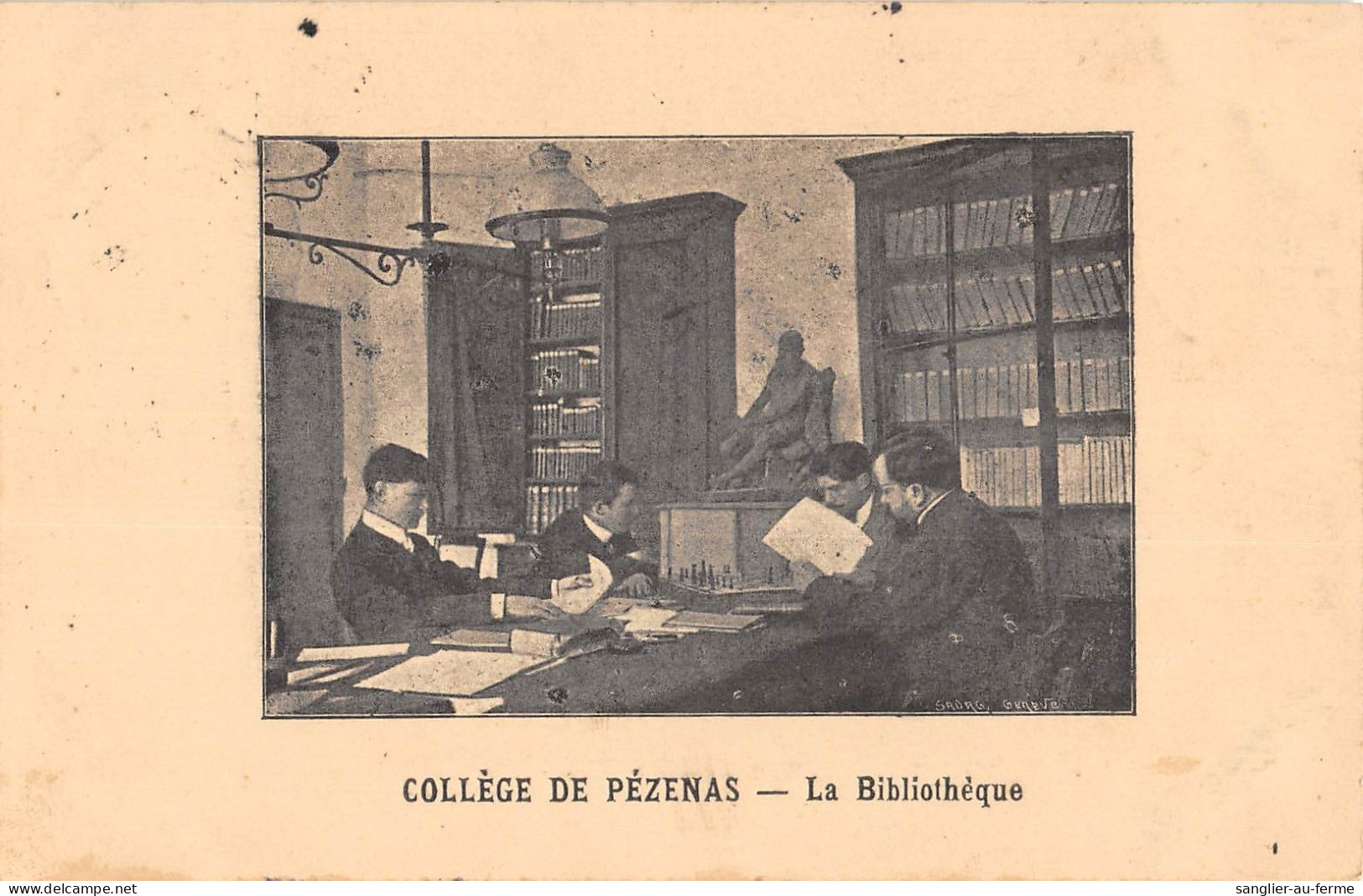 CPA 34 COLLEGE DE PEZENAS LA BIBLIOTHEQUE - Pezenas