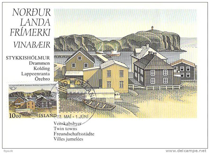 ISLANDE CARTE Maximum  NUM YVERT  603 STYKKISHOLMUR - Tarjetas – Máxima