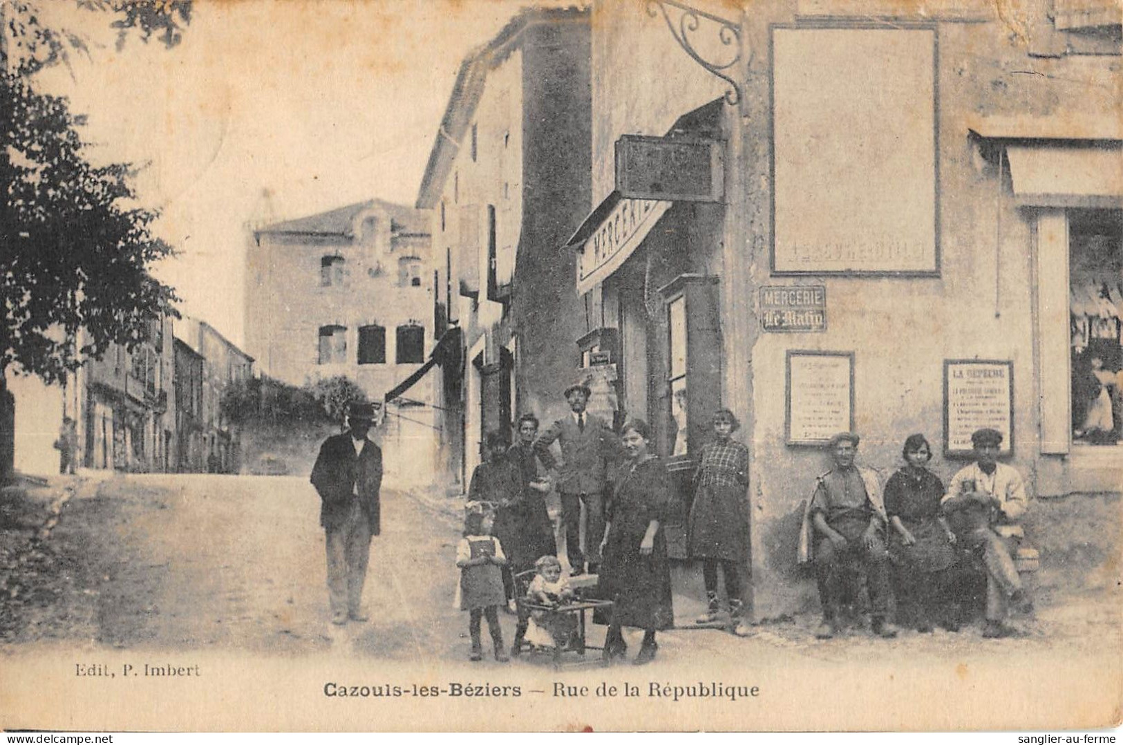 CPA 34 CAZOULS LES BEZIERS RUE DE LA REPUBLIQUE - Sonstige & Ohne Zuordnung