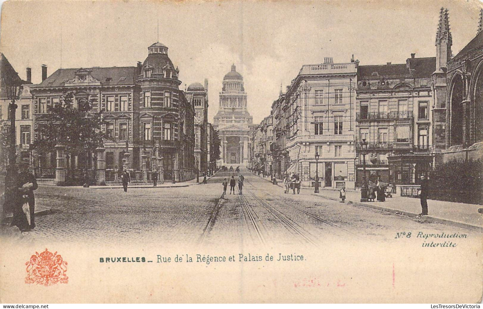 BELGIQUE - Bruxelles - Rue De La Régence Et Palais De Justice - Carte Postale Ancienne - Andere & Zonder Classificatie