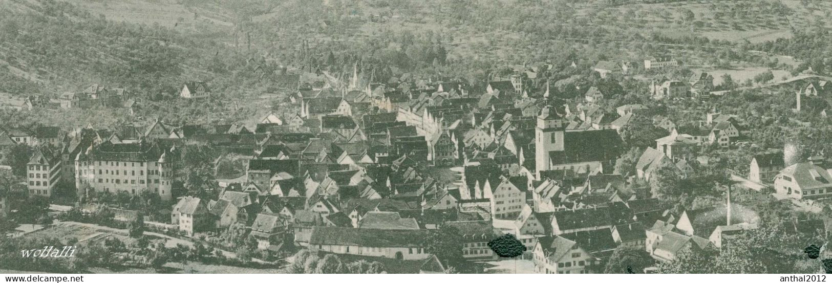 Rar Litho Künzelsau Wohnhäuser Gesamtansicht 15.9.1909 Metz Tübingen - Kuenzelsau