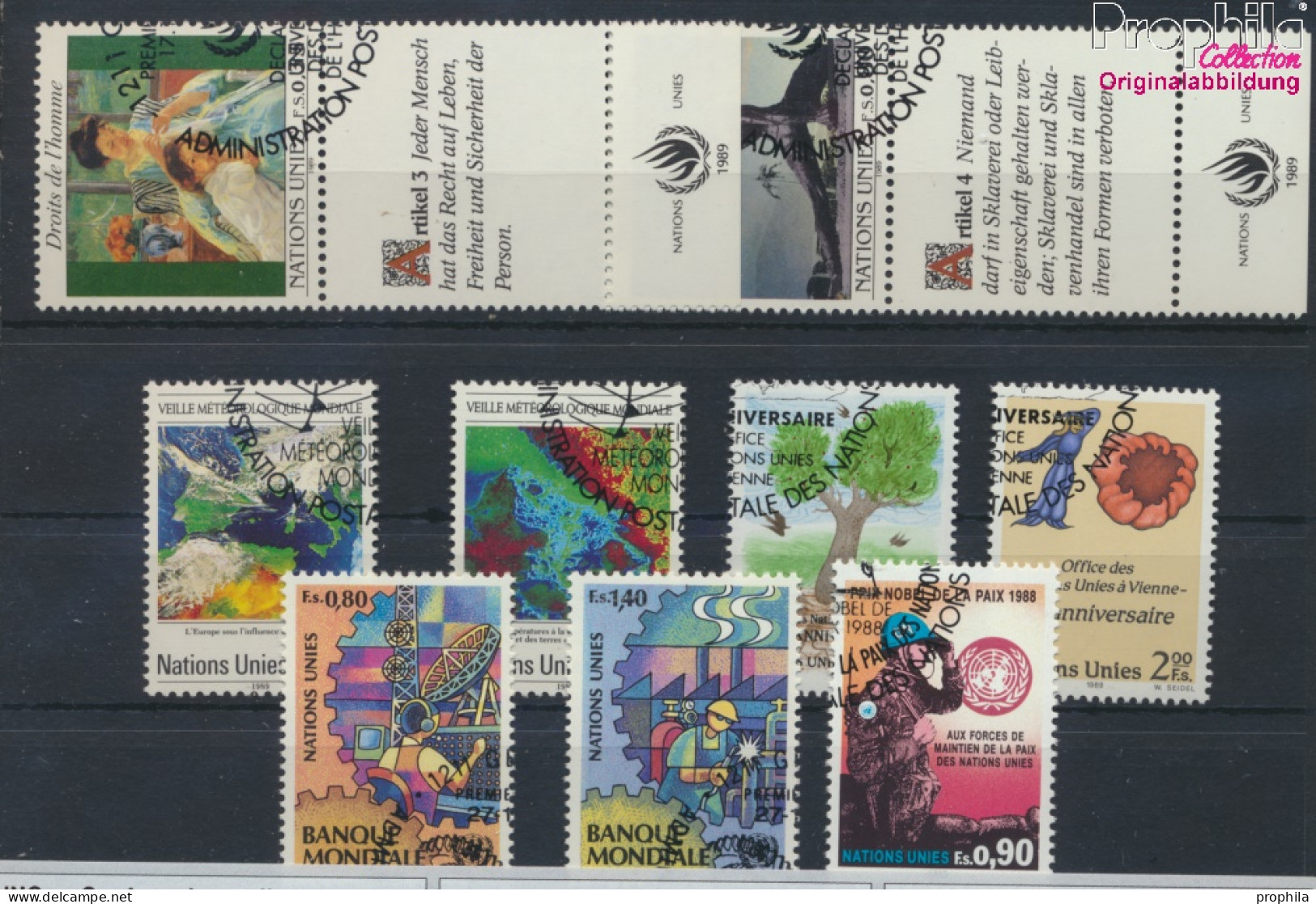 UNO - Genf Gestempelt Weltbank 1989 Weltbank, Wetter, Menschenrechte U.  (10067987 - Used Stamps