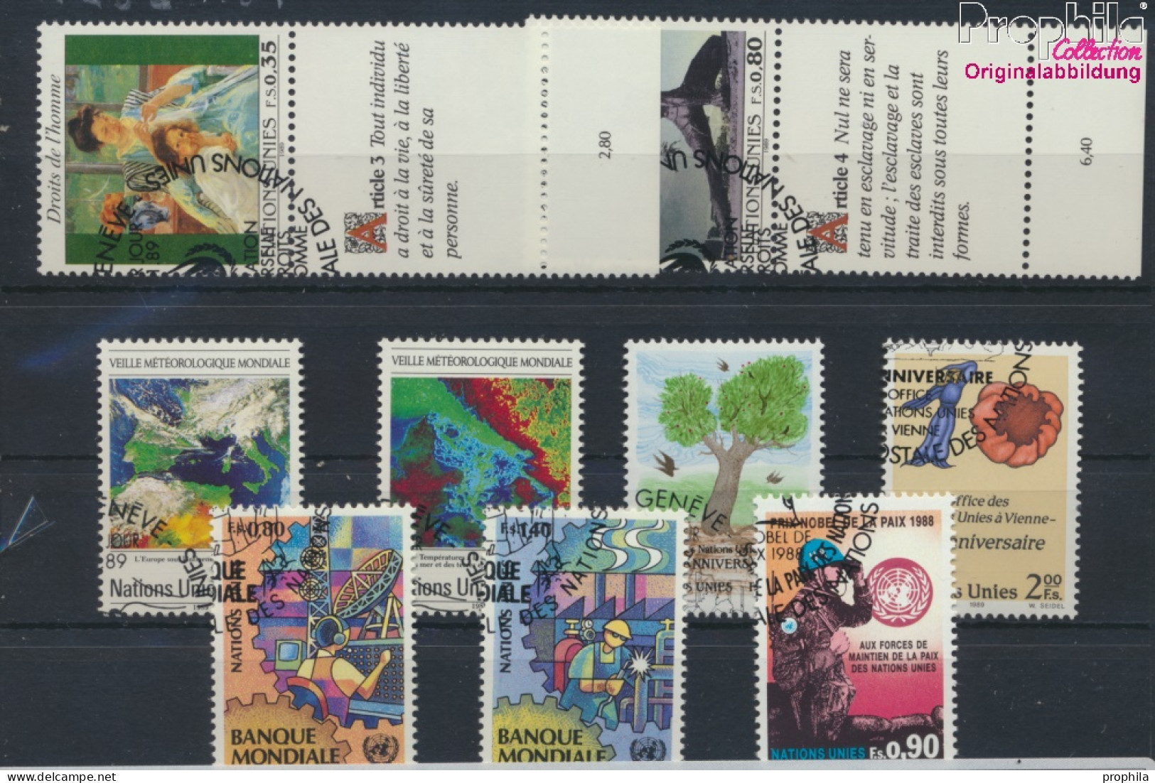 UNO - Genf Gestempelt Weltbank 1989 Weltbank, Wetter, Menschenrechte U.  (10067989 - Used Stamps