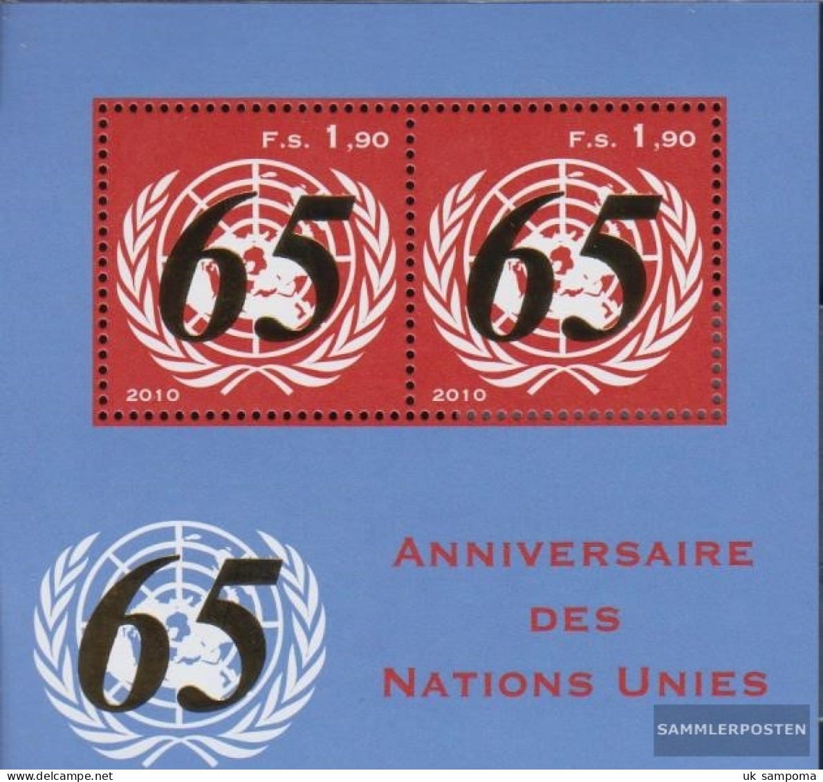 UN - Geneva Block29 (complete Issue) Unmounted Mint / Never Hinged 2010 65 Years UN - Ungebraucht