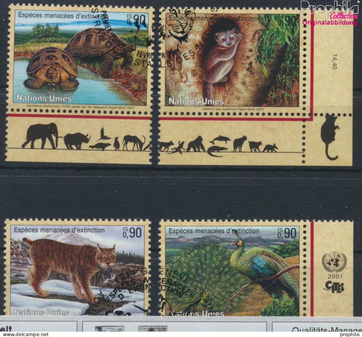 UNO - Genf 409-412 (kompl.Ausg.) Gestempelt 2001 Gefährdete Tiere (10067974 - Used Stamps