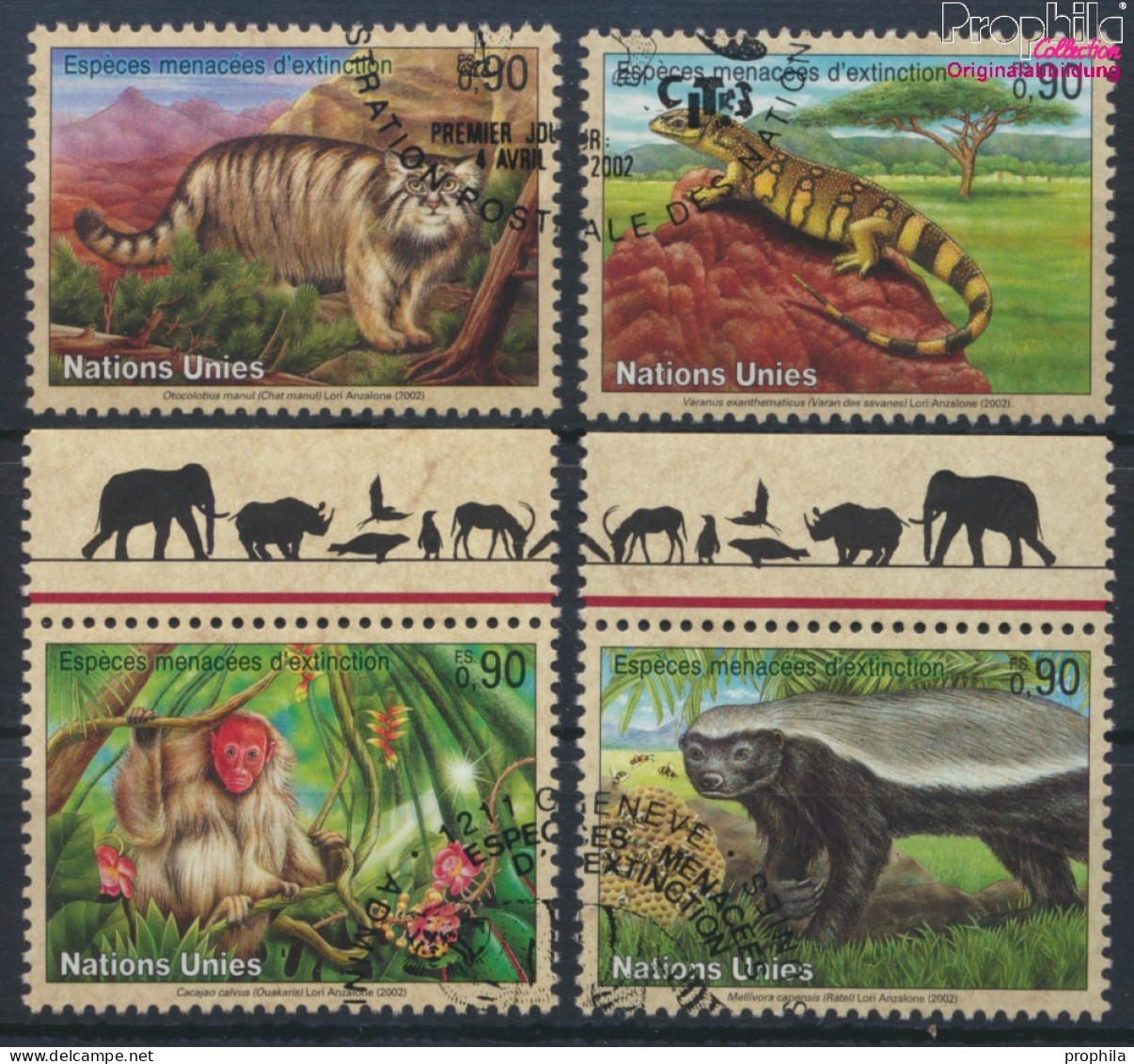 UNO - Genf 434-437 (kompl.Ausg.) Gestempelt 2002 Gefährdete Arten (10067965 - Used Stamps
