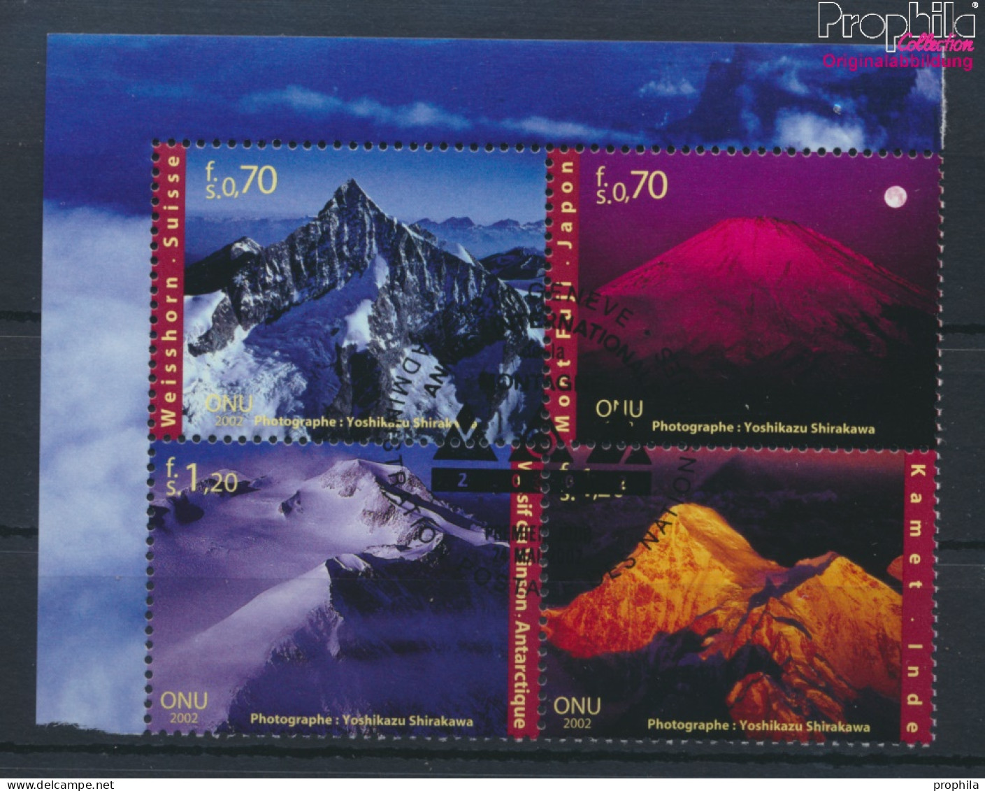 UNO - Genf 440-443 Viererblock (kompl.Ausg.) Gestempelt 2002 Jahr Der Berge (10067962 - Used Stamps