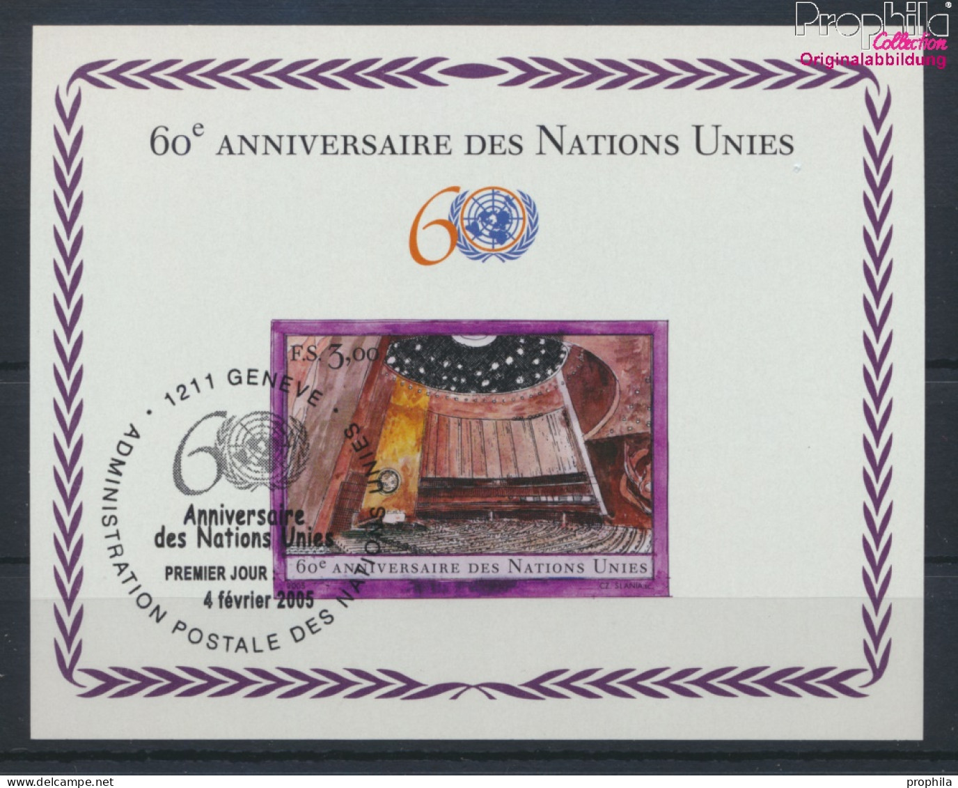 UNO - Genf Block20 (kompl.Ausg.) Gestempelt 2005 60 Jahre UNO (10067936 - Used Stamps