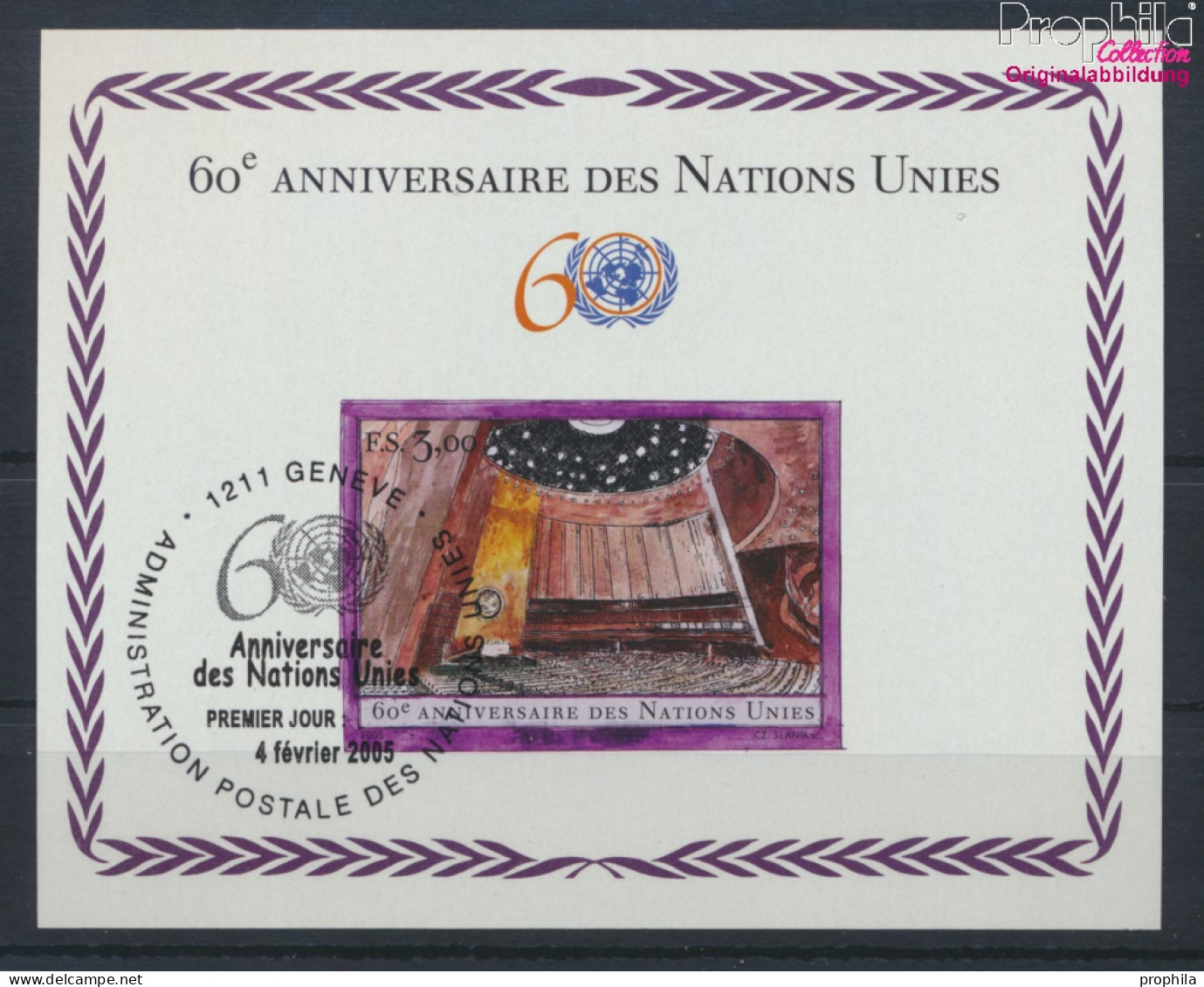 UNO - Genf Block20 (kompl.Ausg.) Gestempelt 2005 60 Jahre UNO (10067938 - Used Stamps