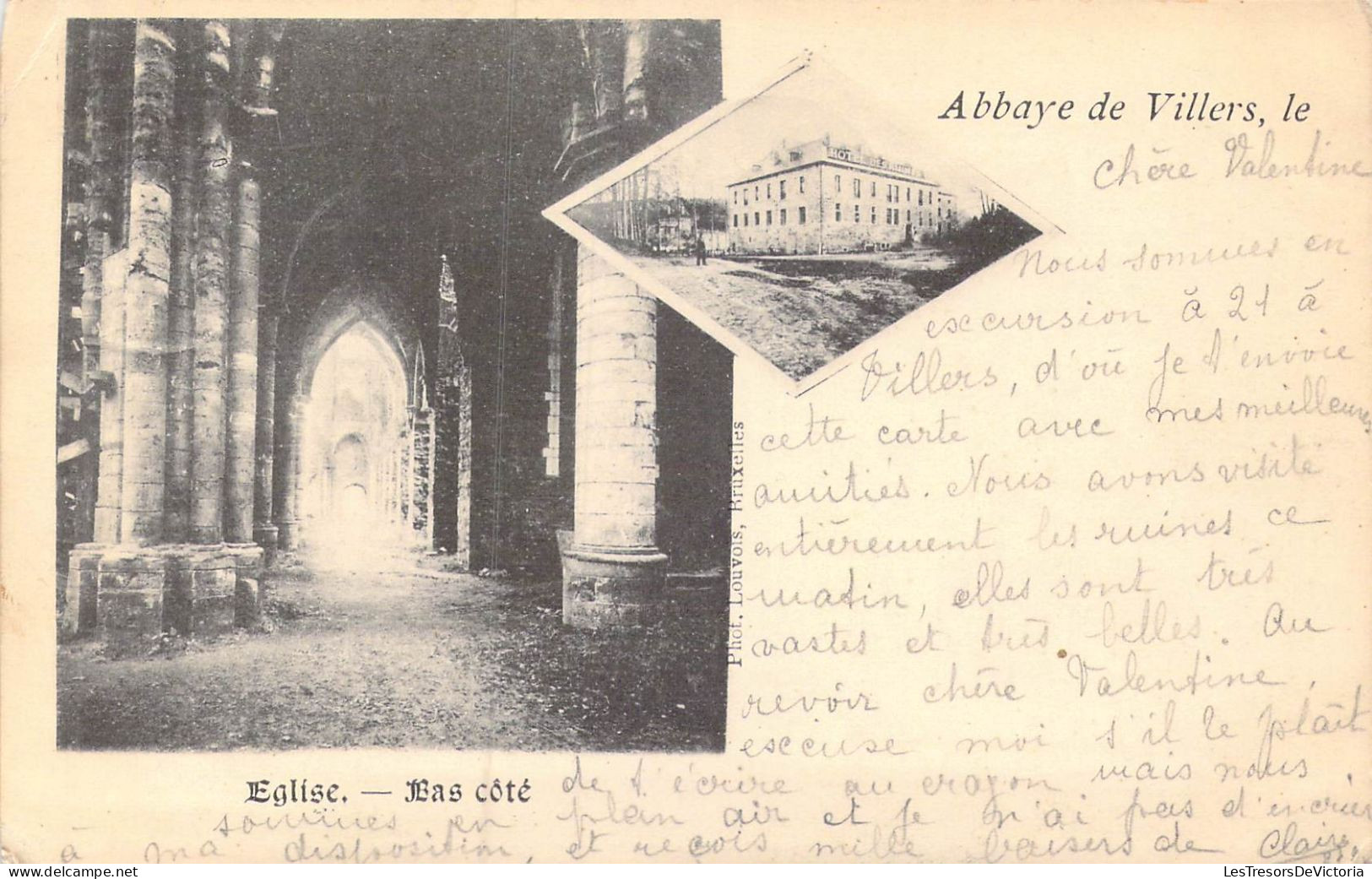 BELGIQUE - Villers-la-Ville - Abbaye De Villers - Eglise - Bas Côté - Carte Postale Ancienne - Villers-la-Ville