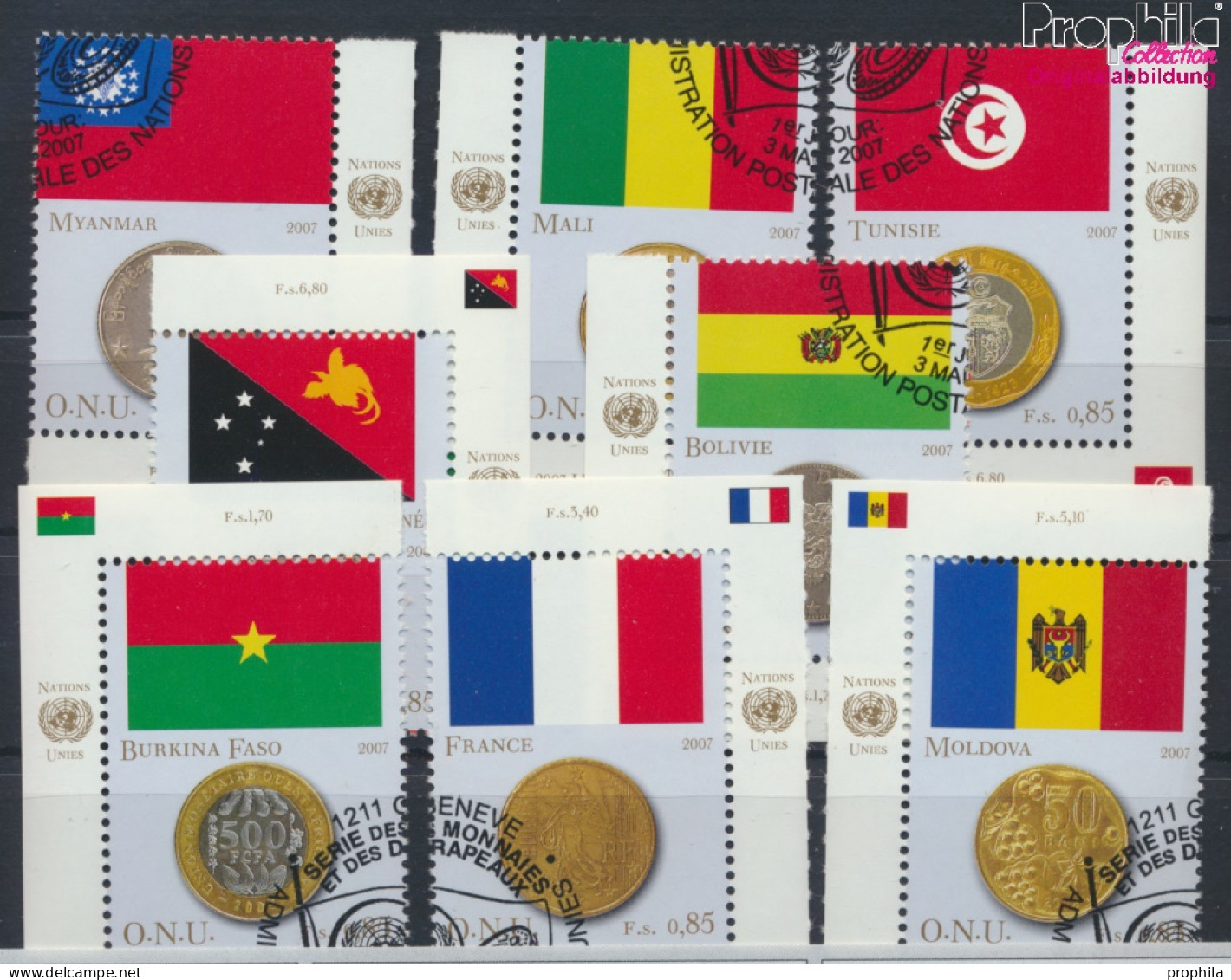 UNO - Genf 565-572 (kompl.Ausg.) Gestempelt 2007 Flaggen Und Münzen (10067922 - Oblitérés