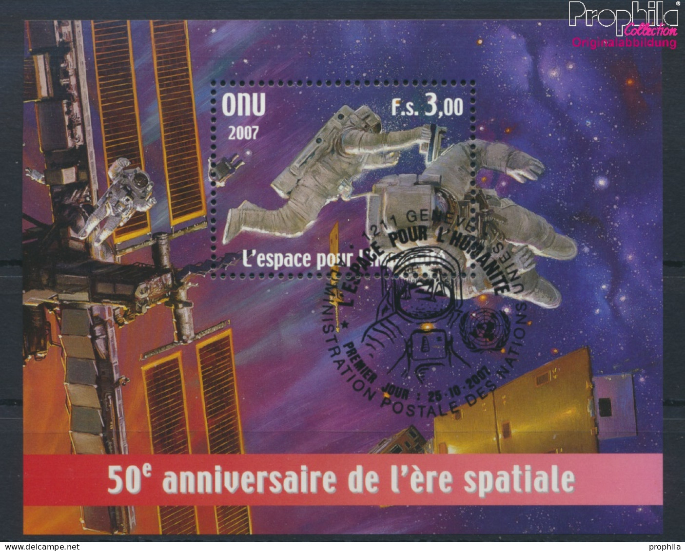 UNO - Genf Block22 (kompl.Ausg.) Gestempelt 2007 Weltraumfahrt (10067910 - Oblitérés