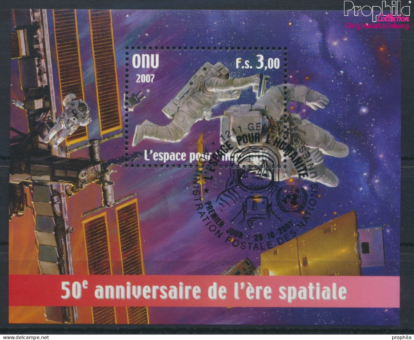 UNO - Genf Block22 (kompl.Ausg.) Gestempelt 2007 Weltraumfahrt (10067913 - Used Stamps